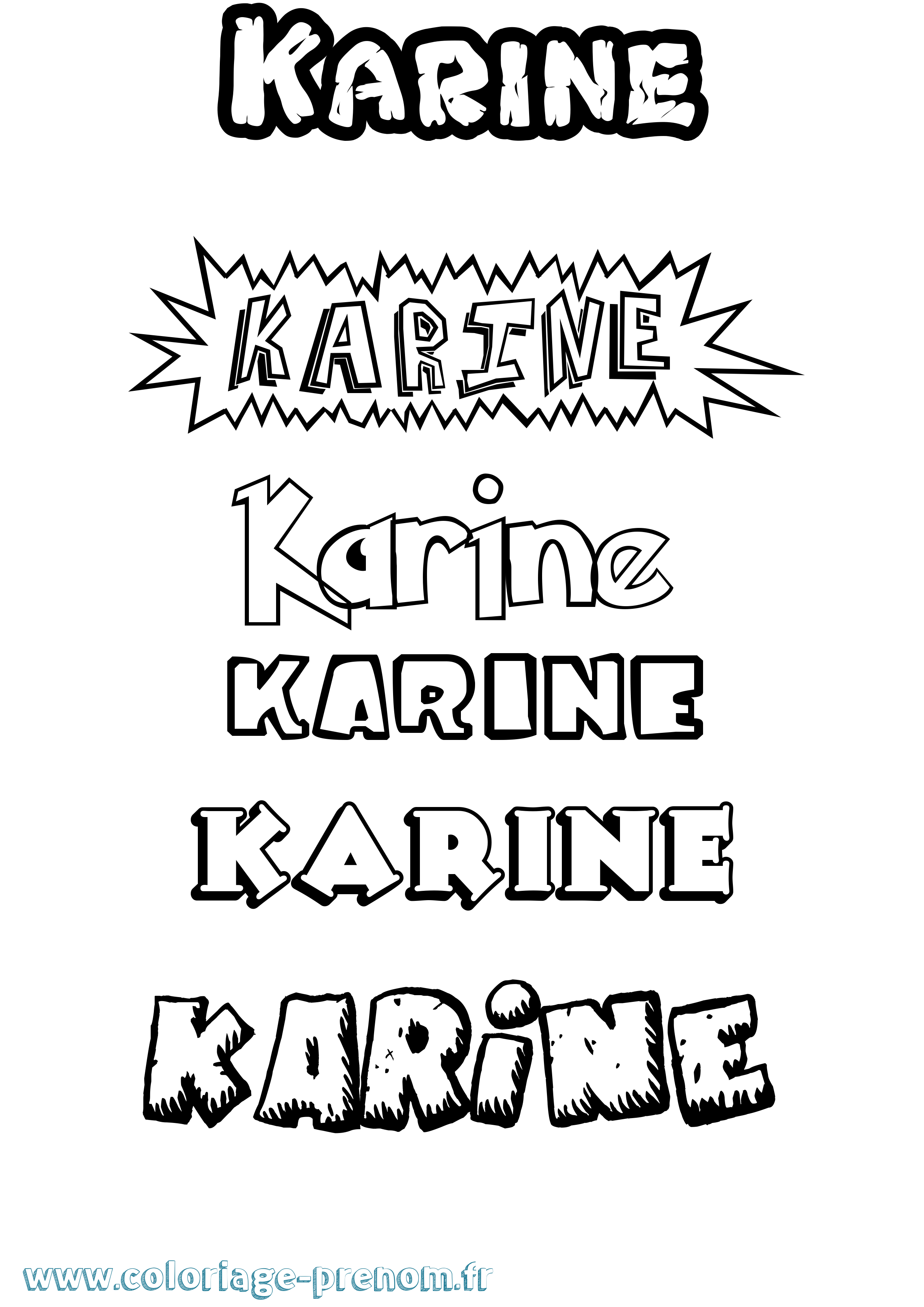 Coloriage prénom Karine Dessin Animé