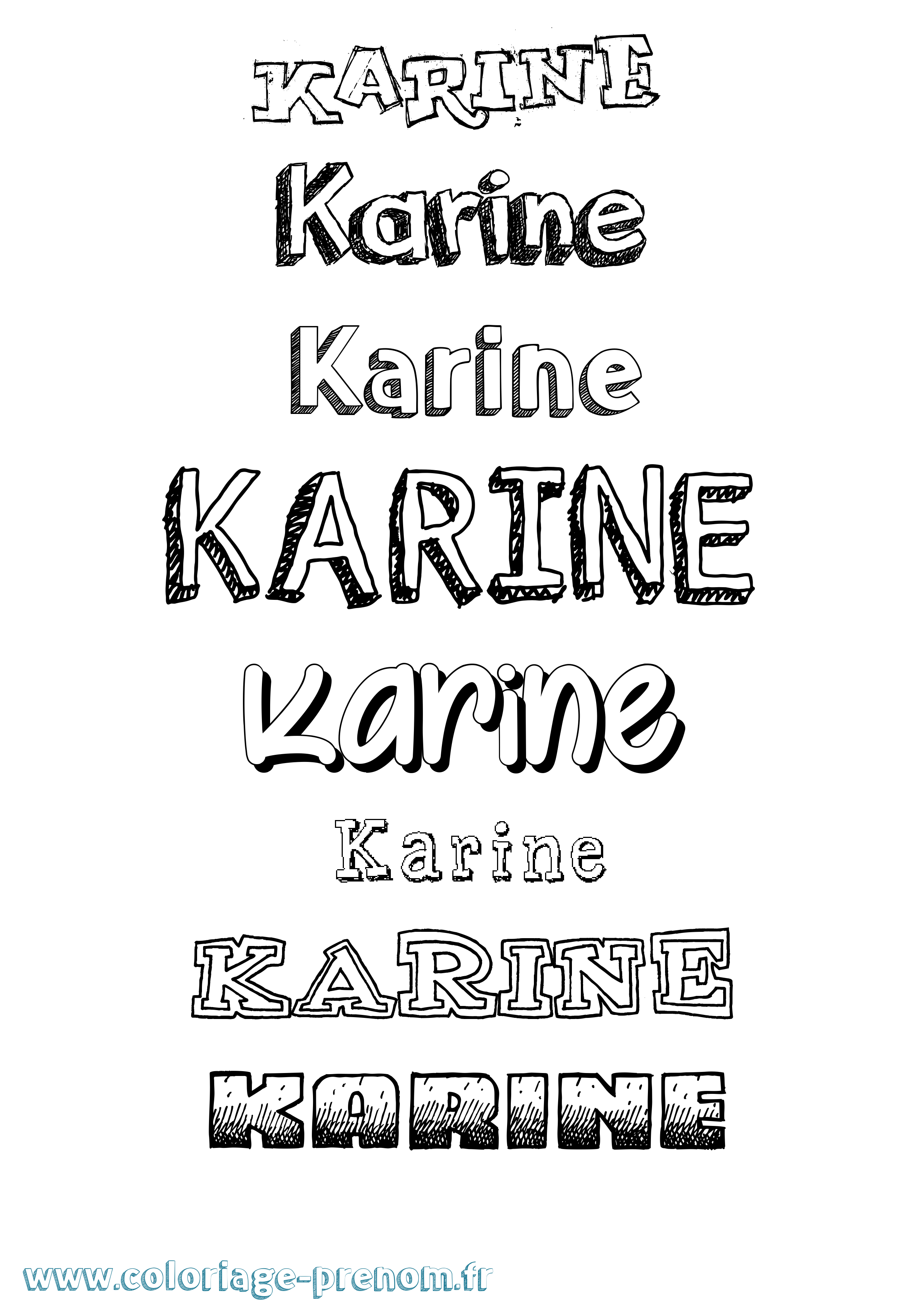 Coloriage prénom Karine