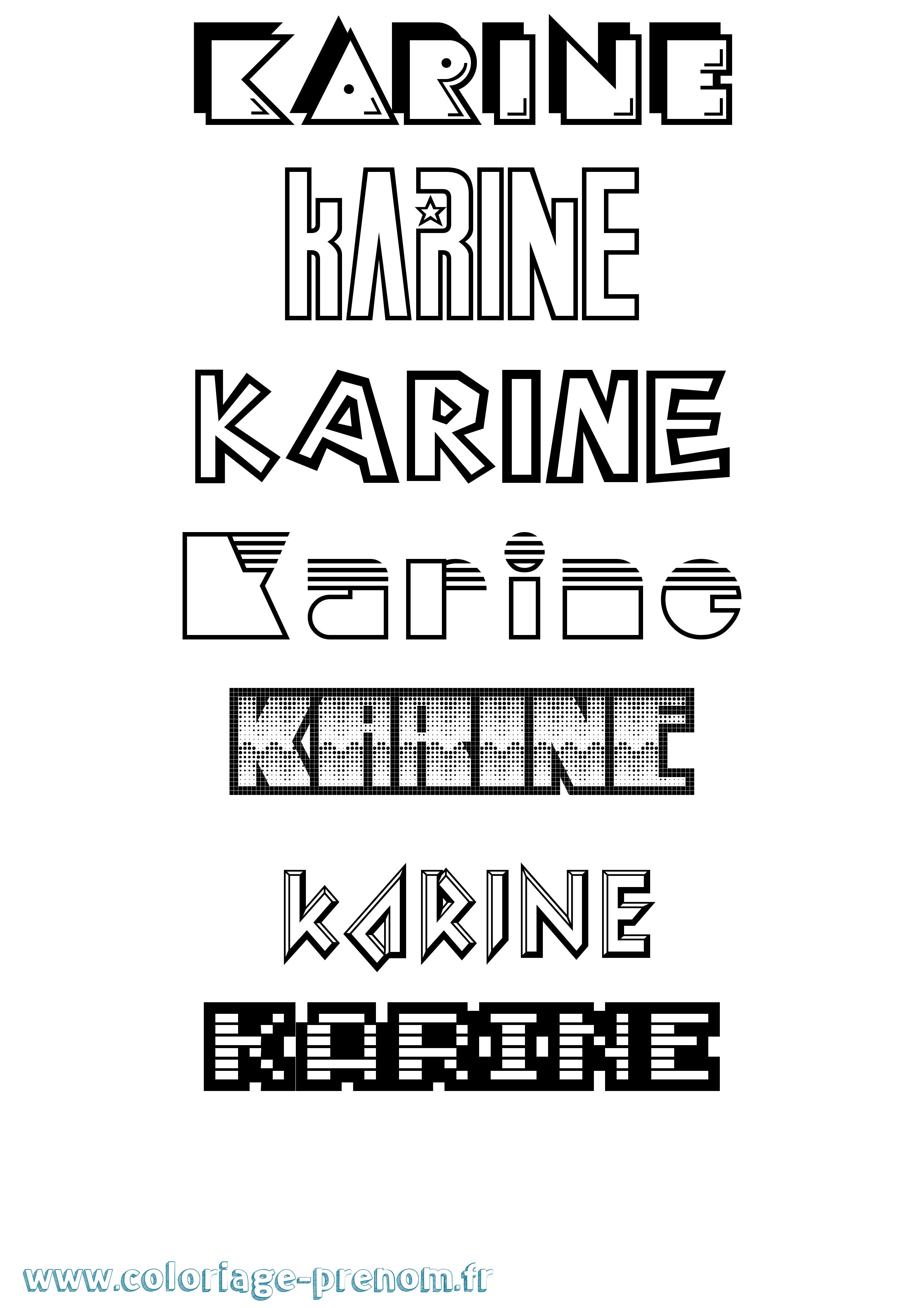 Coloriage prénom Karine Jeux Vidéos