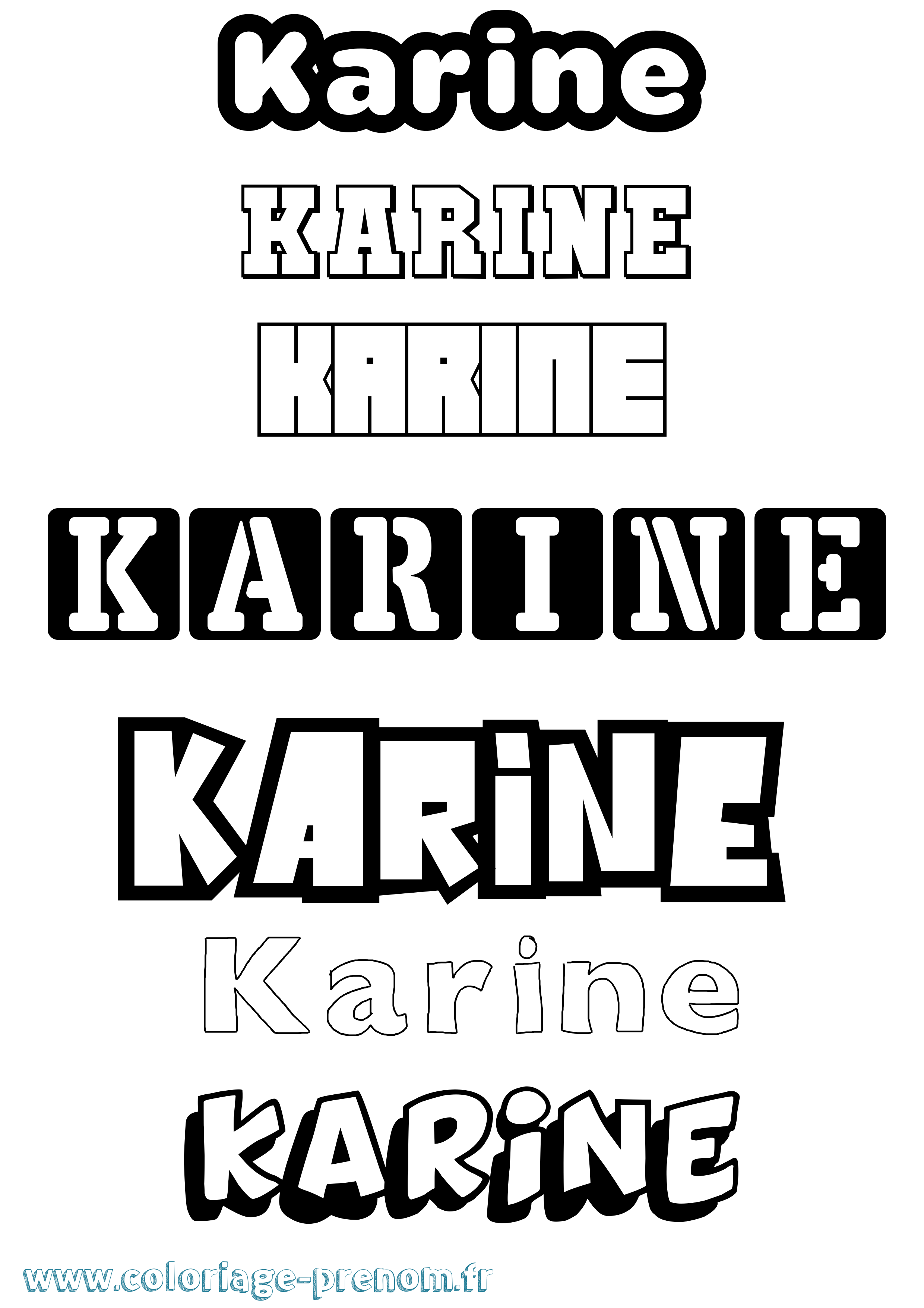 Coloriage prénom Karine Simple