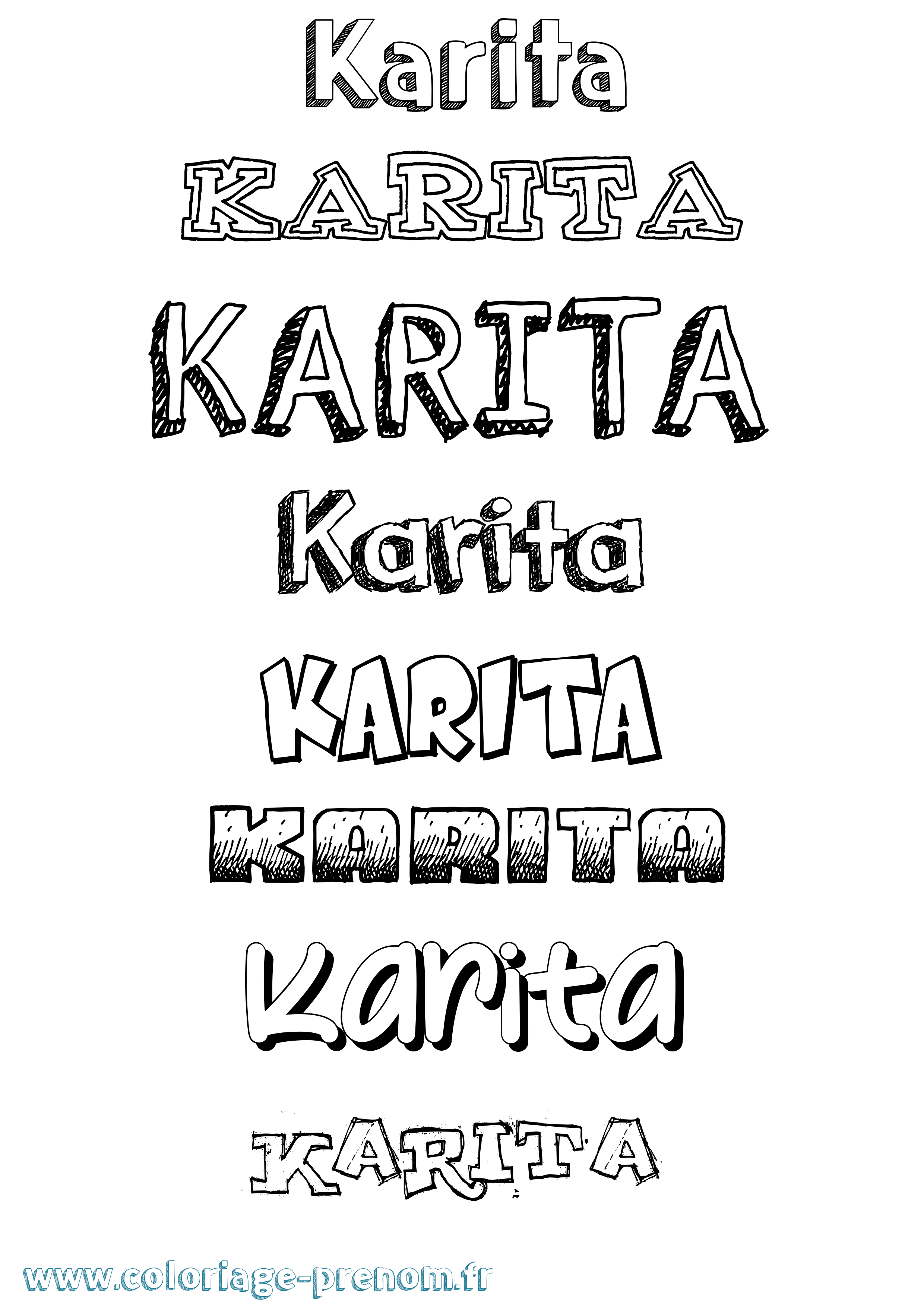 Coloriage prénom Karita Dessiné