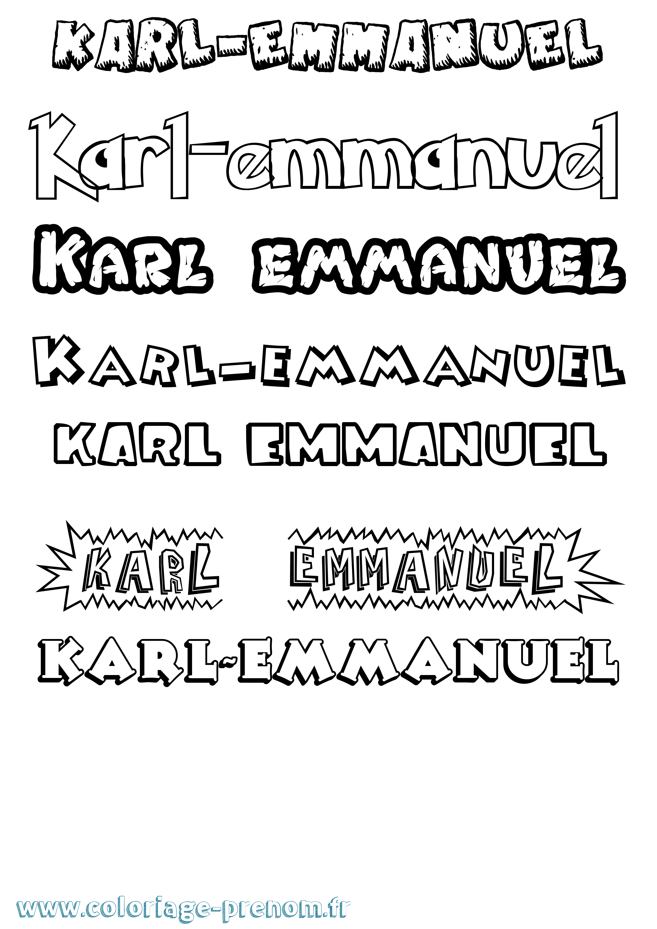 Coloriage prénom Karl-Emmanuel Dessin Animé