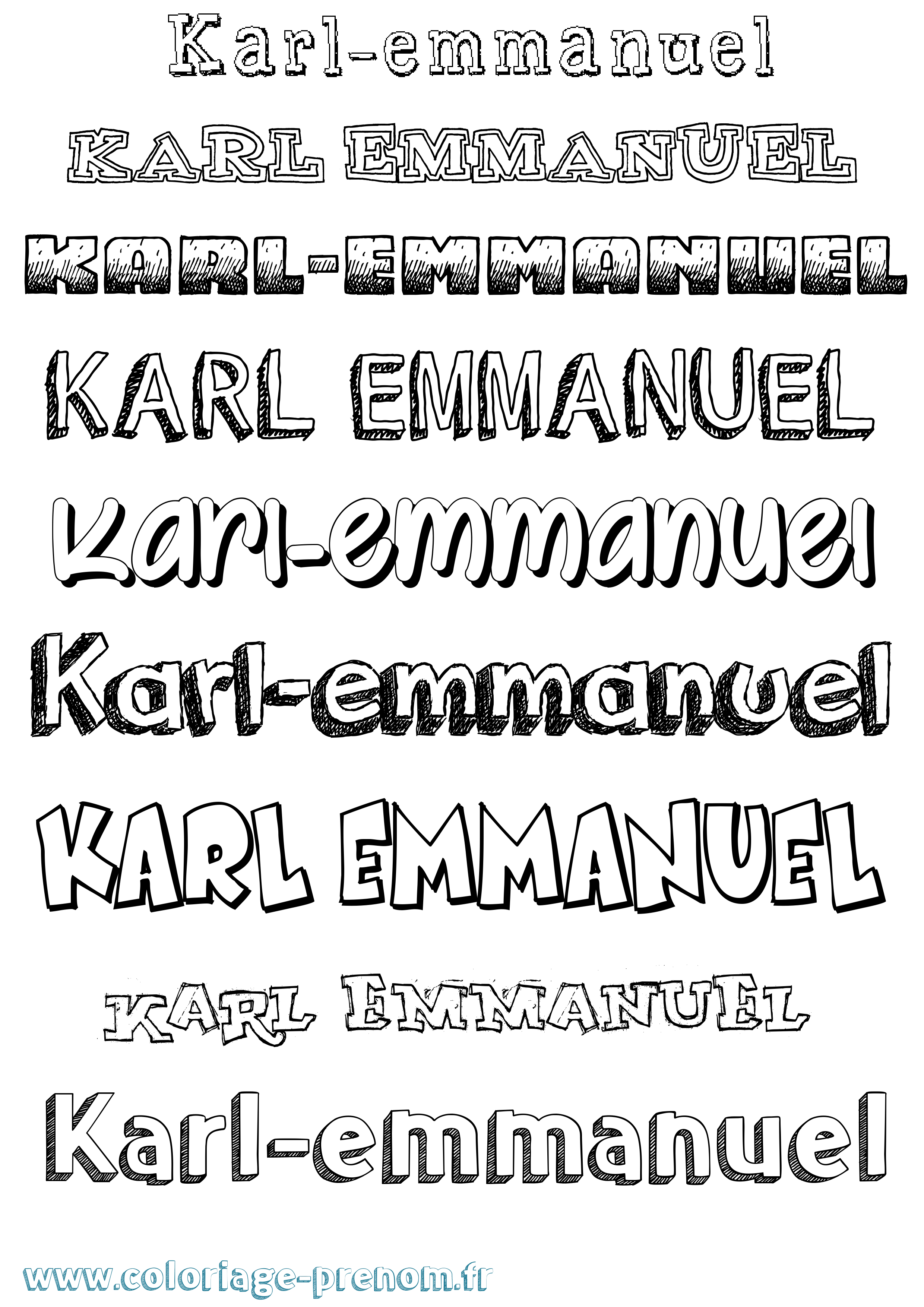 Coloriage prénom Karl-Emmanuel Dessiné