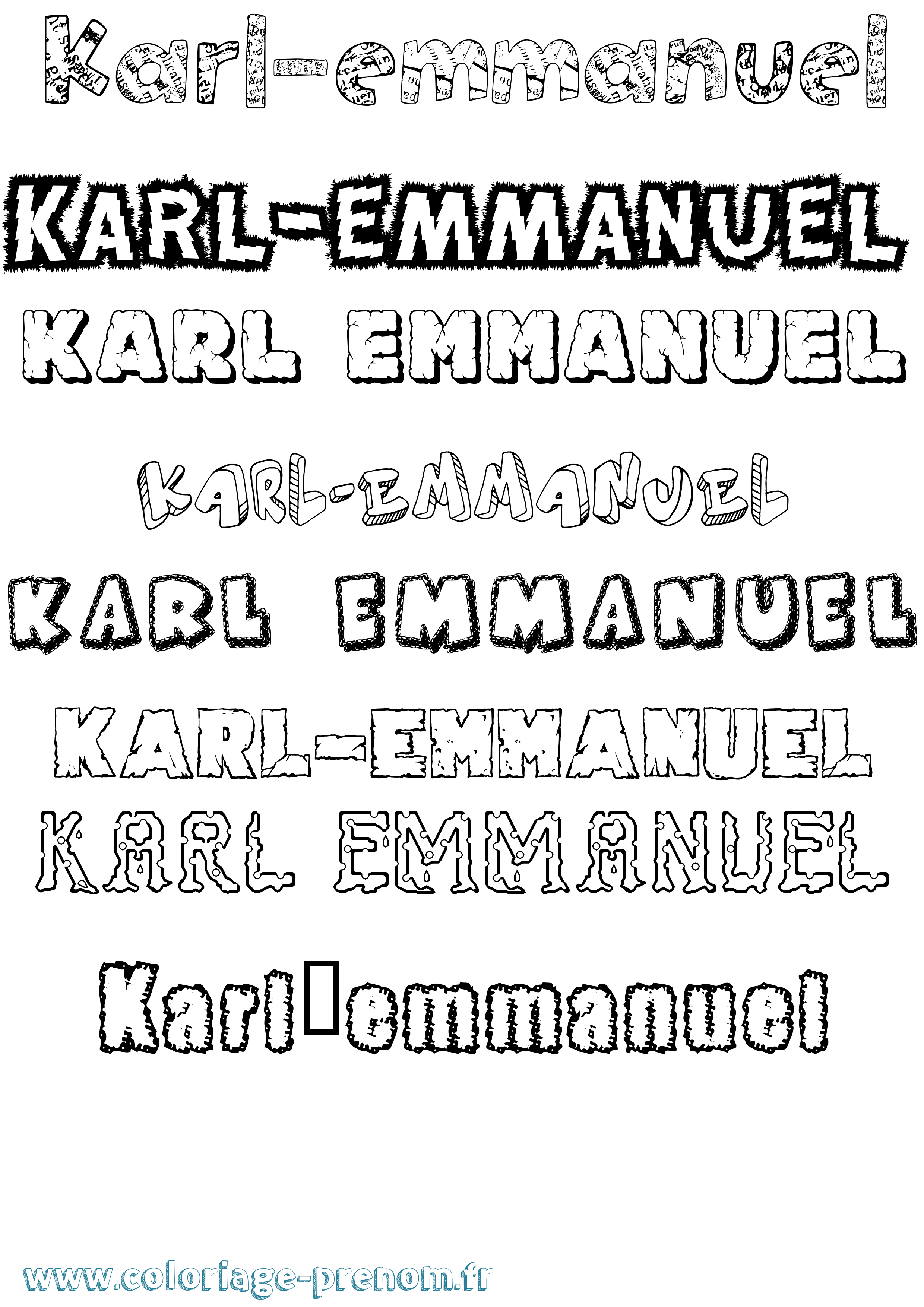 Coloriage prénom Karl-Emmanuel Destructuré