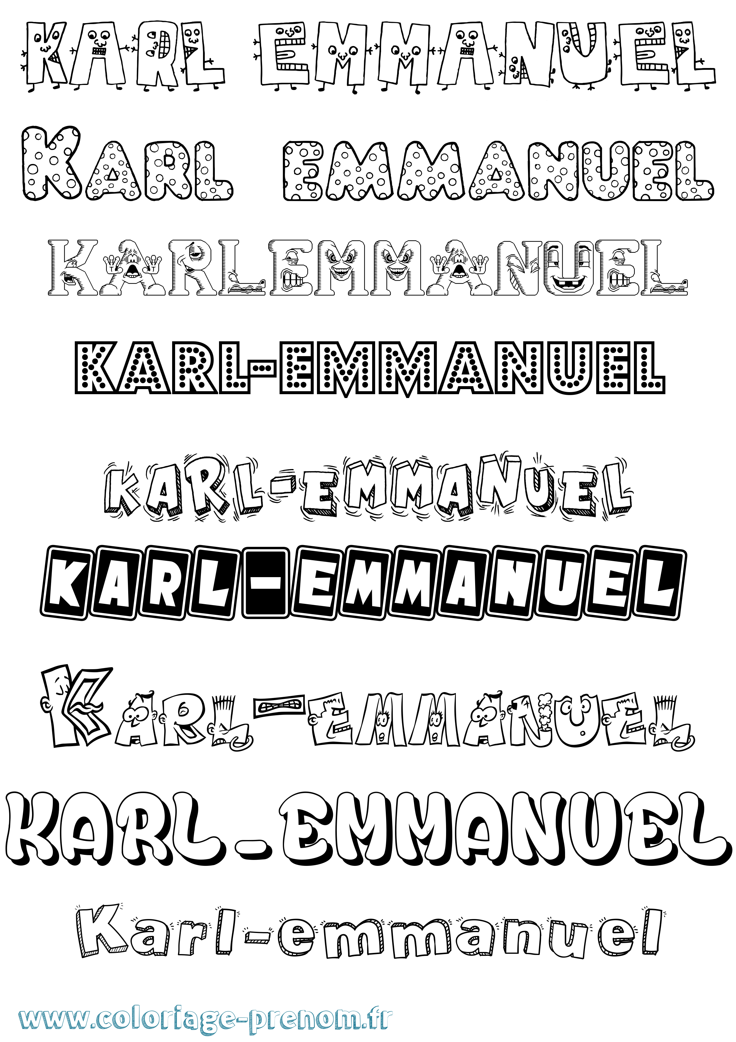 Coloriage prénom Karl-Emmanuel Fun