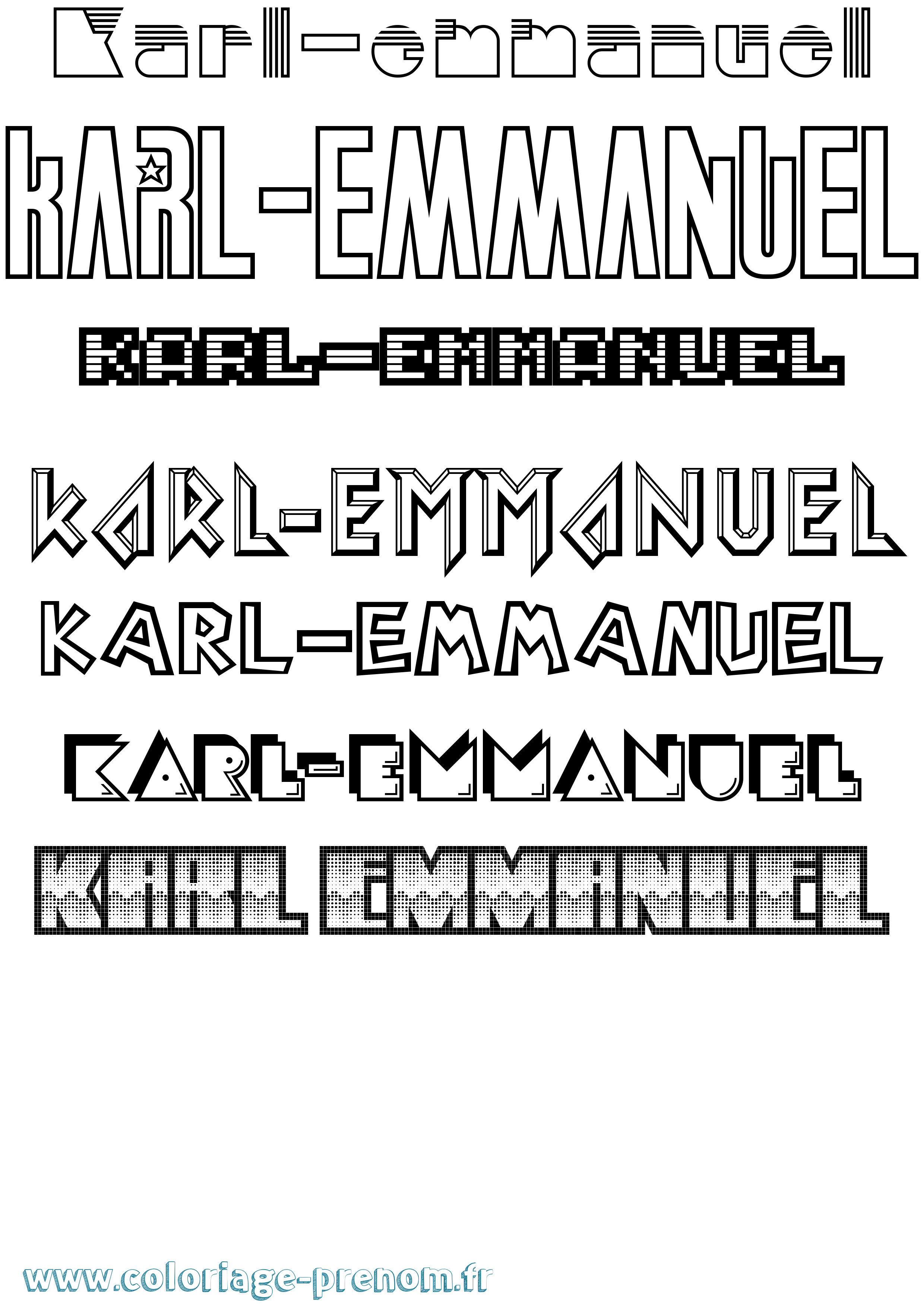 Coloriage prénom Karl-Emmanuel Jeux Vidéos
