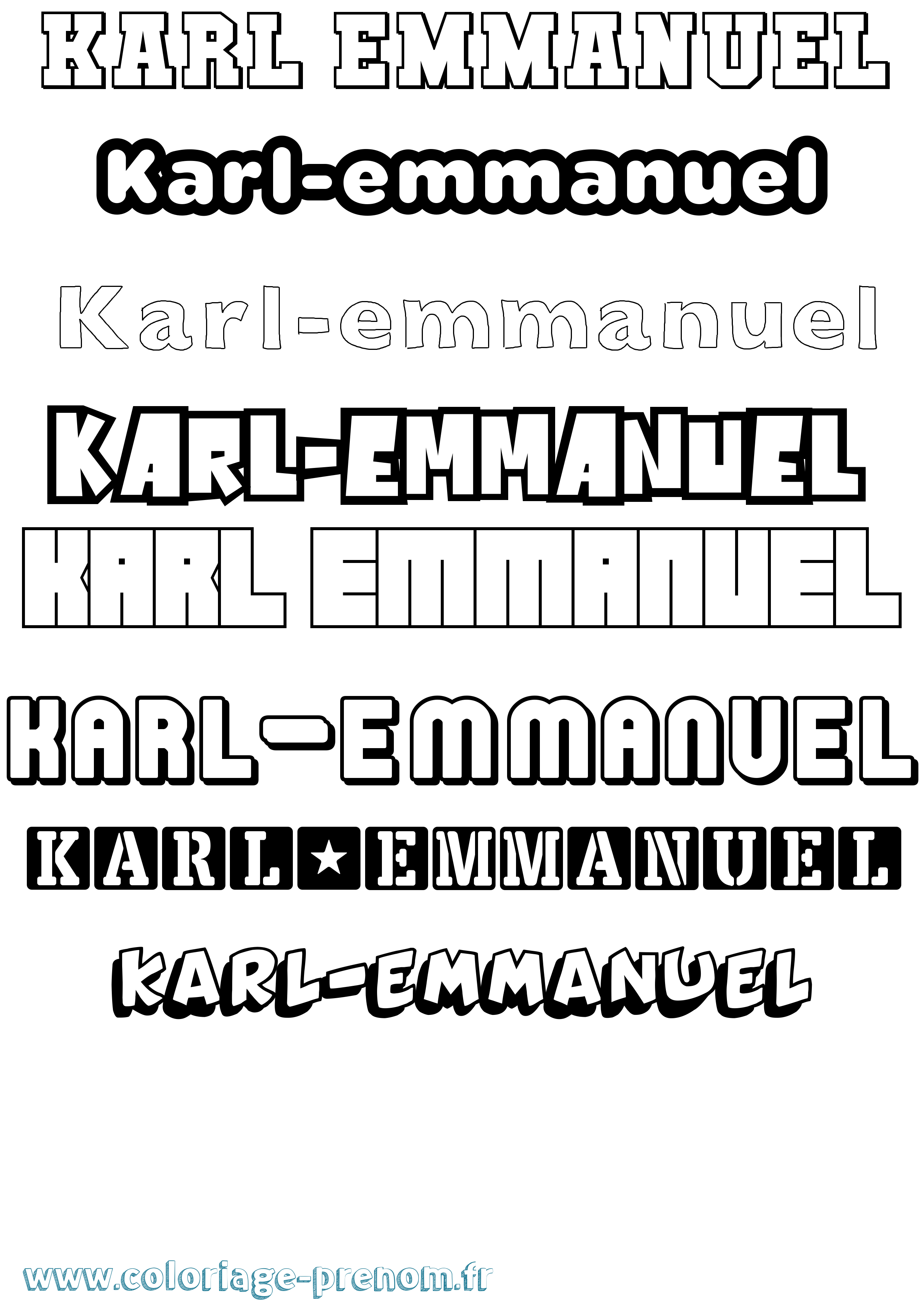 Coloriage prénom Karl-Emmanuel Simple