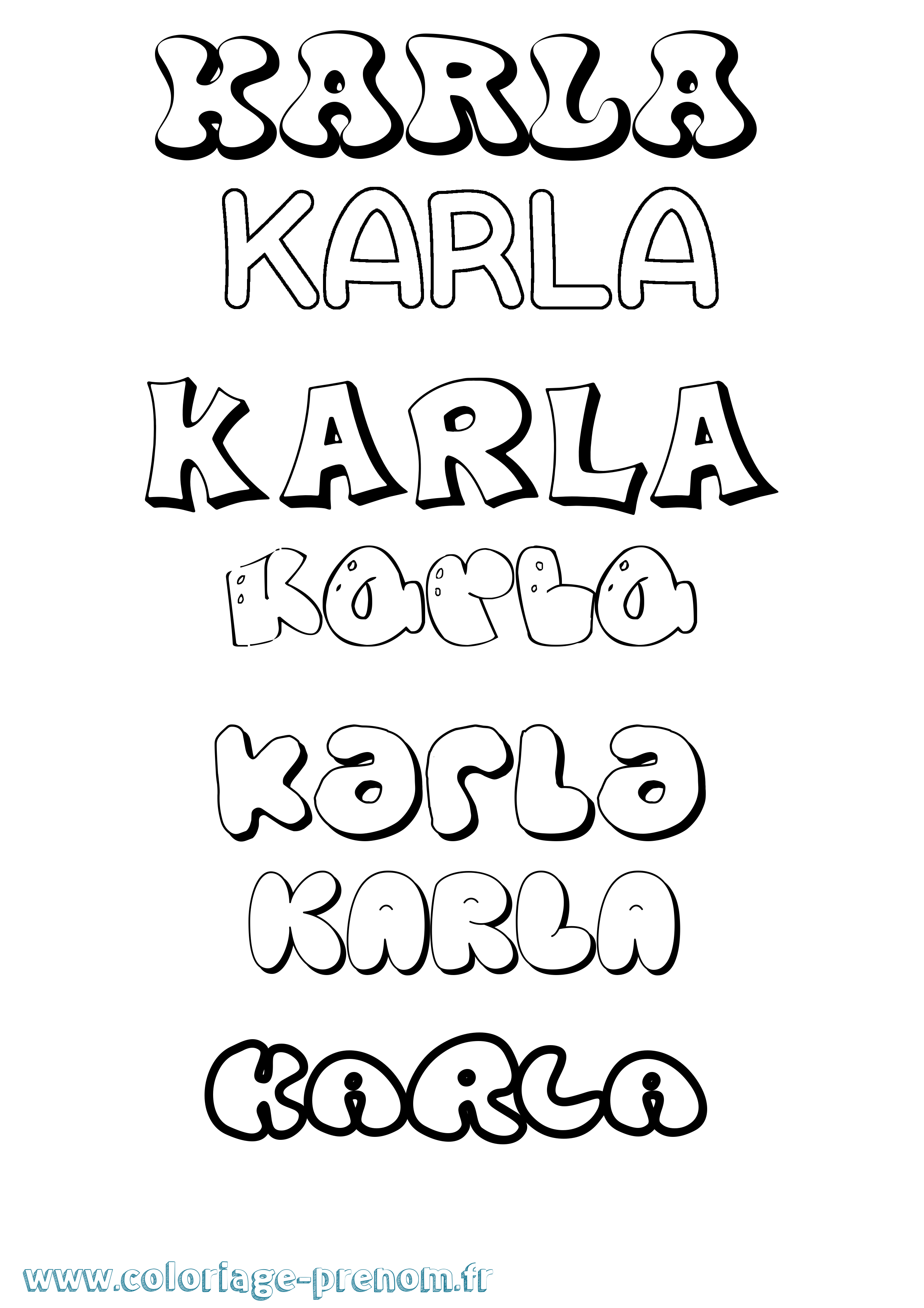 Coloriage prénom Karla