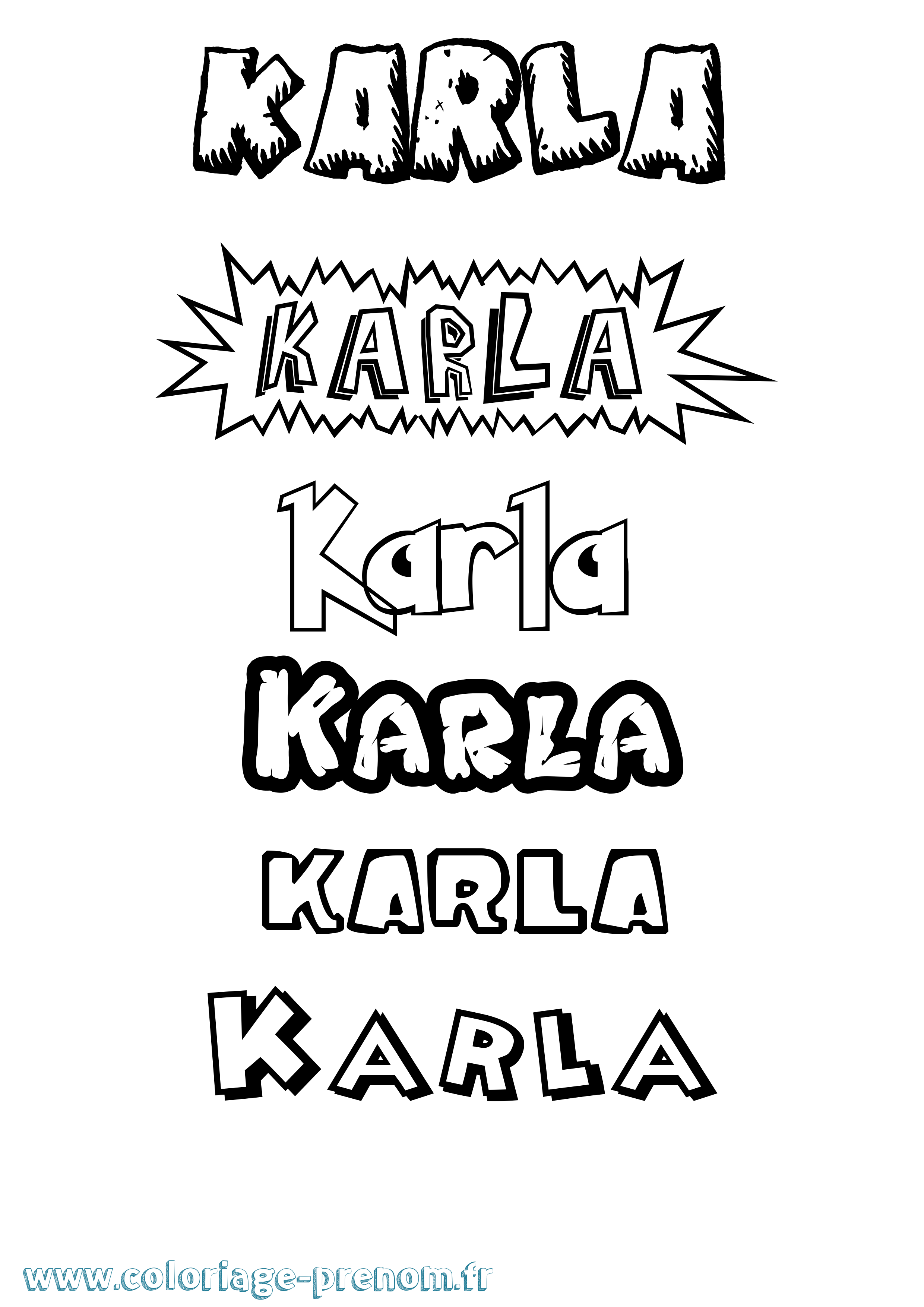 Coloriage Karla Coloriage prénom Karla