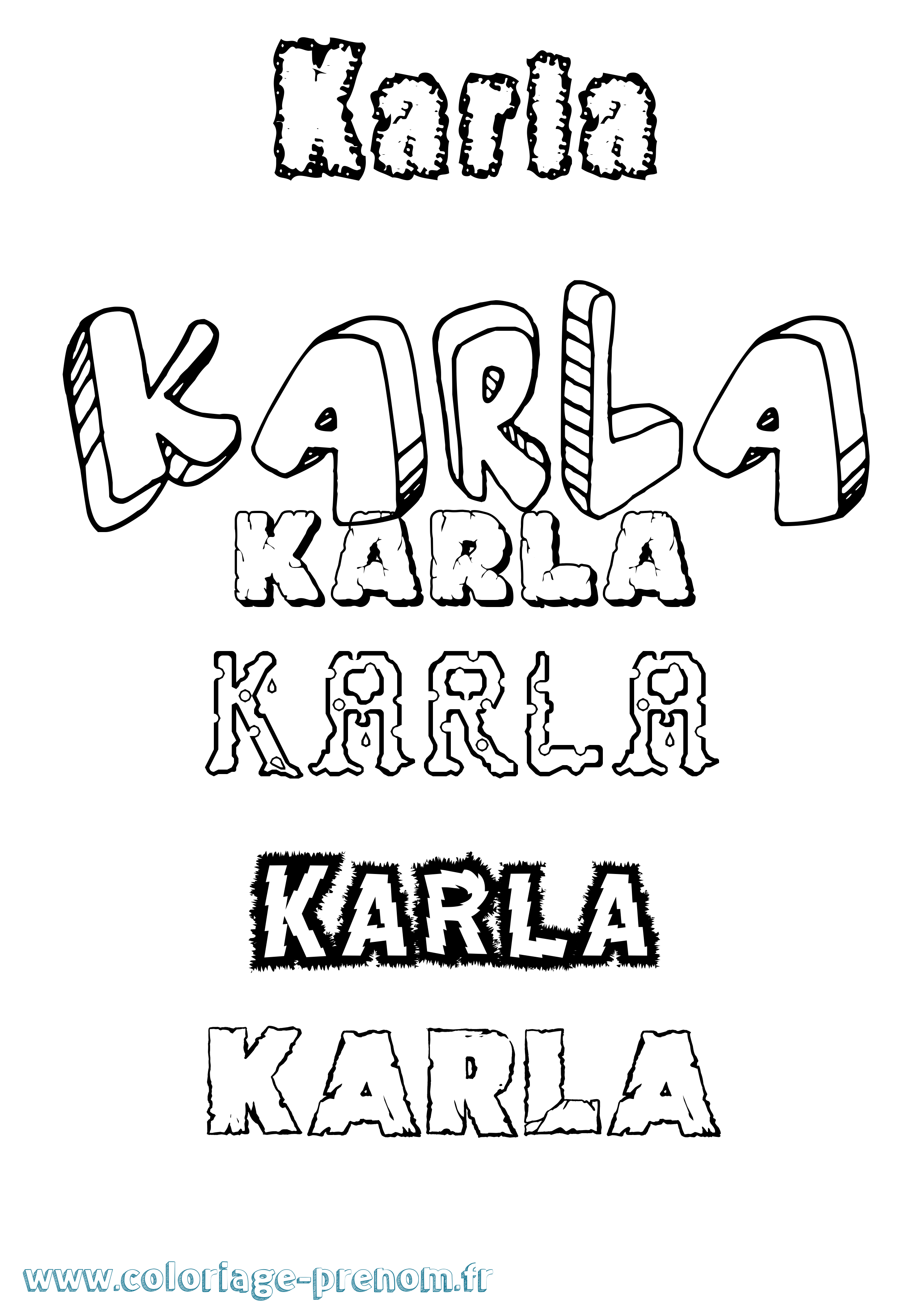 Coloriage Karla Coloriage prénom Karla