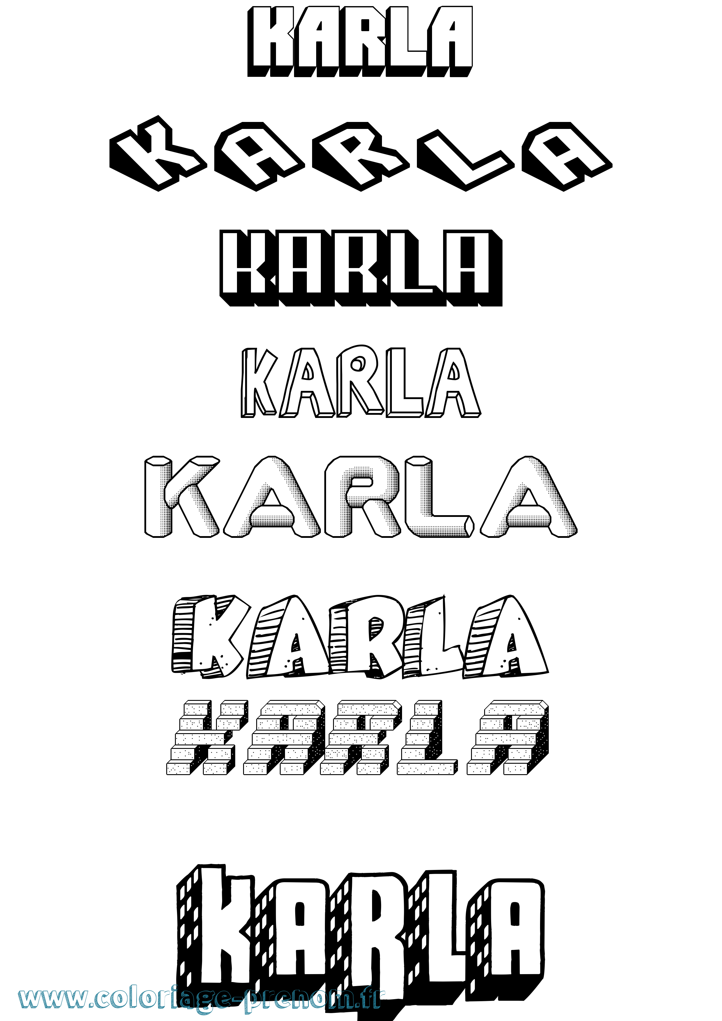 Coloriage Karla Coloriage prénom Karla
