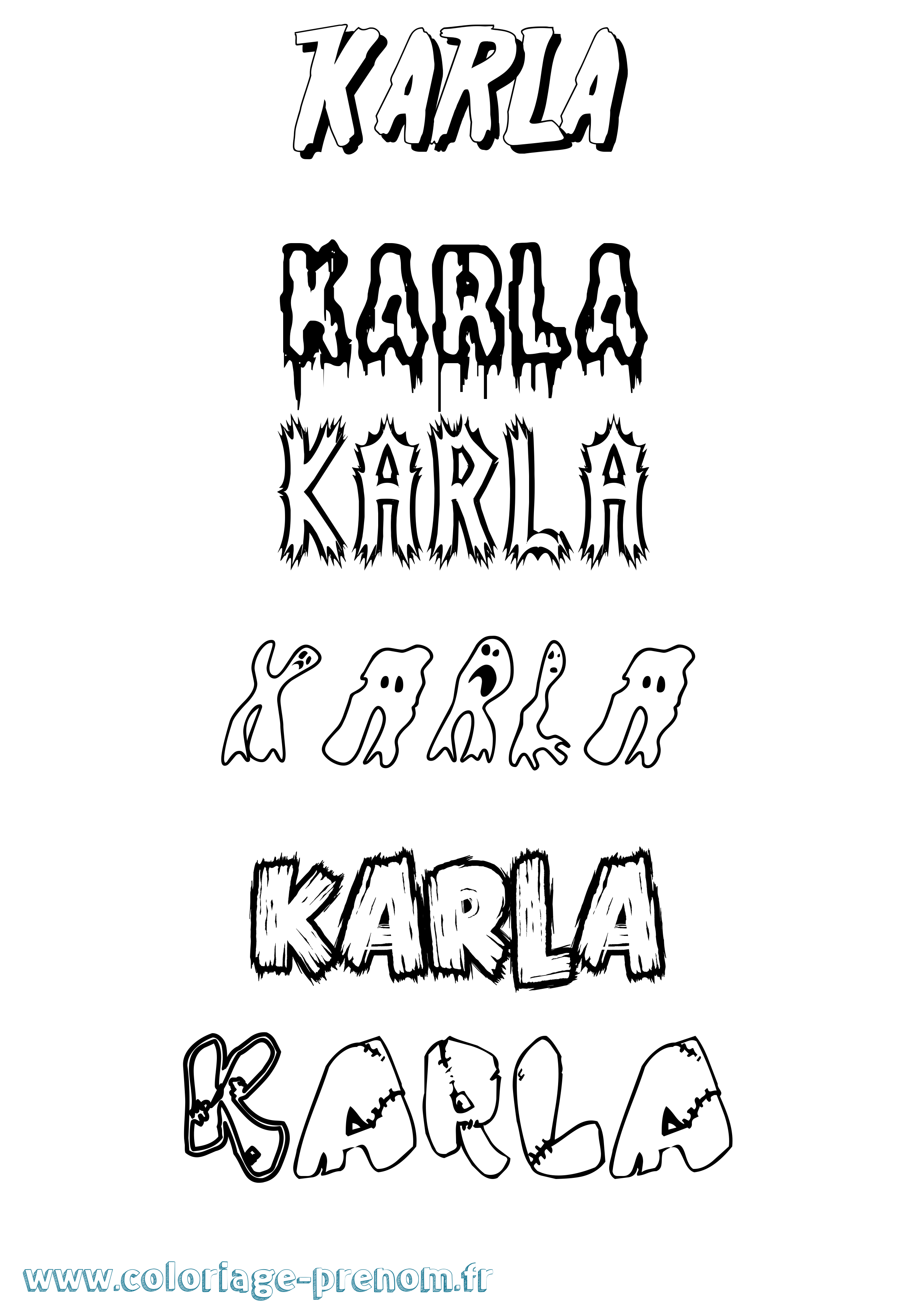 Coloriage prénom Karla