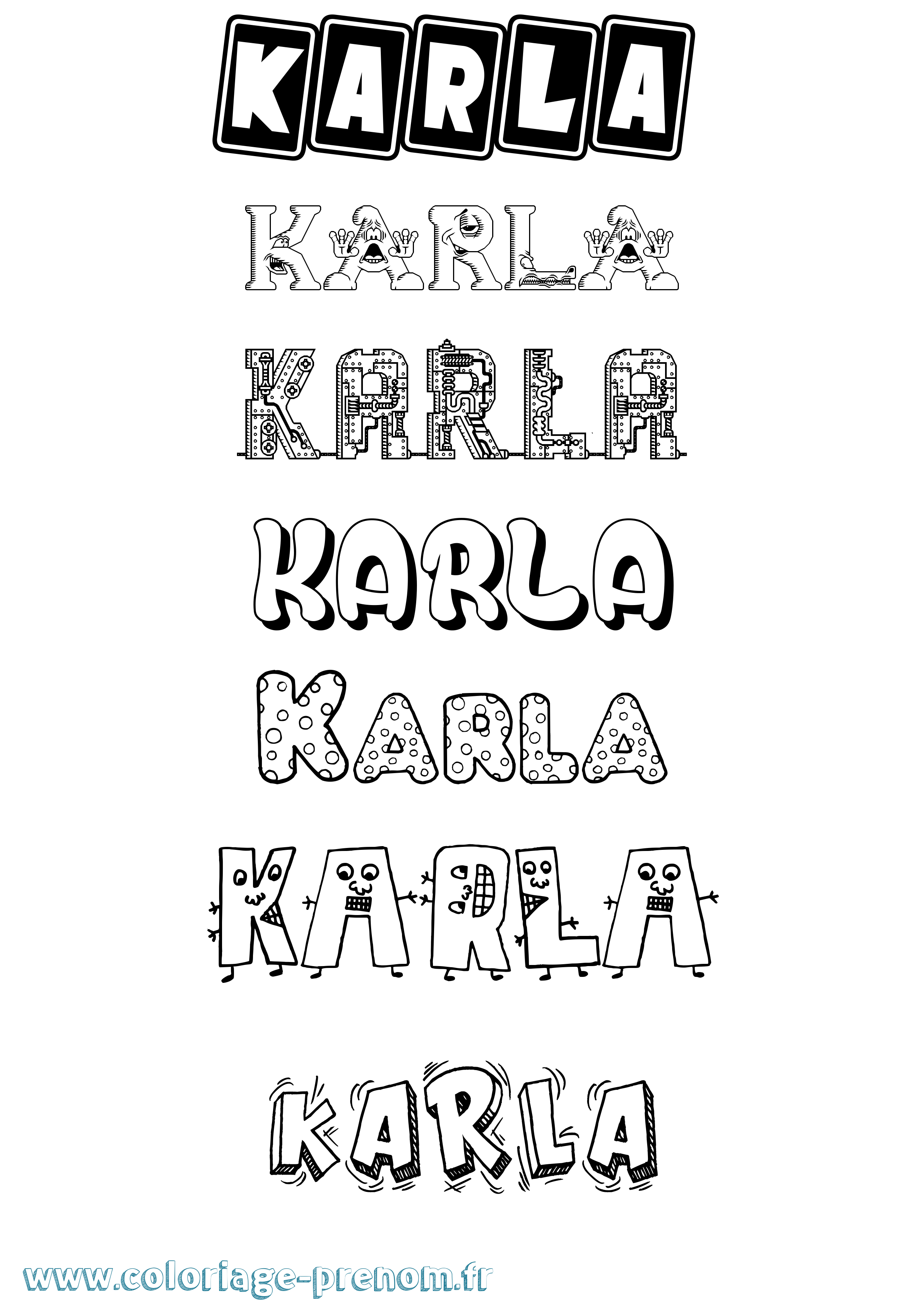 Coloriage Karla Coloriage prénom Karla