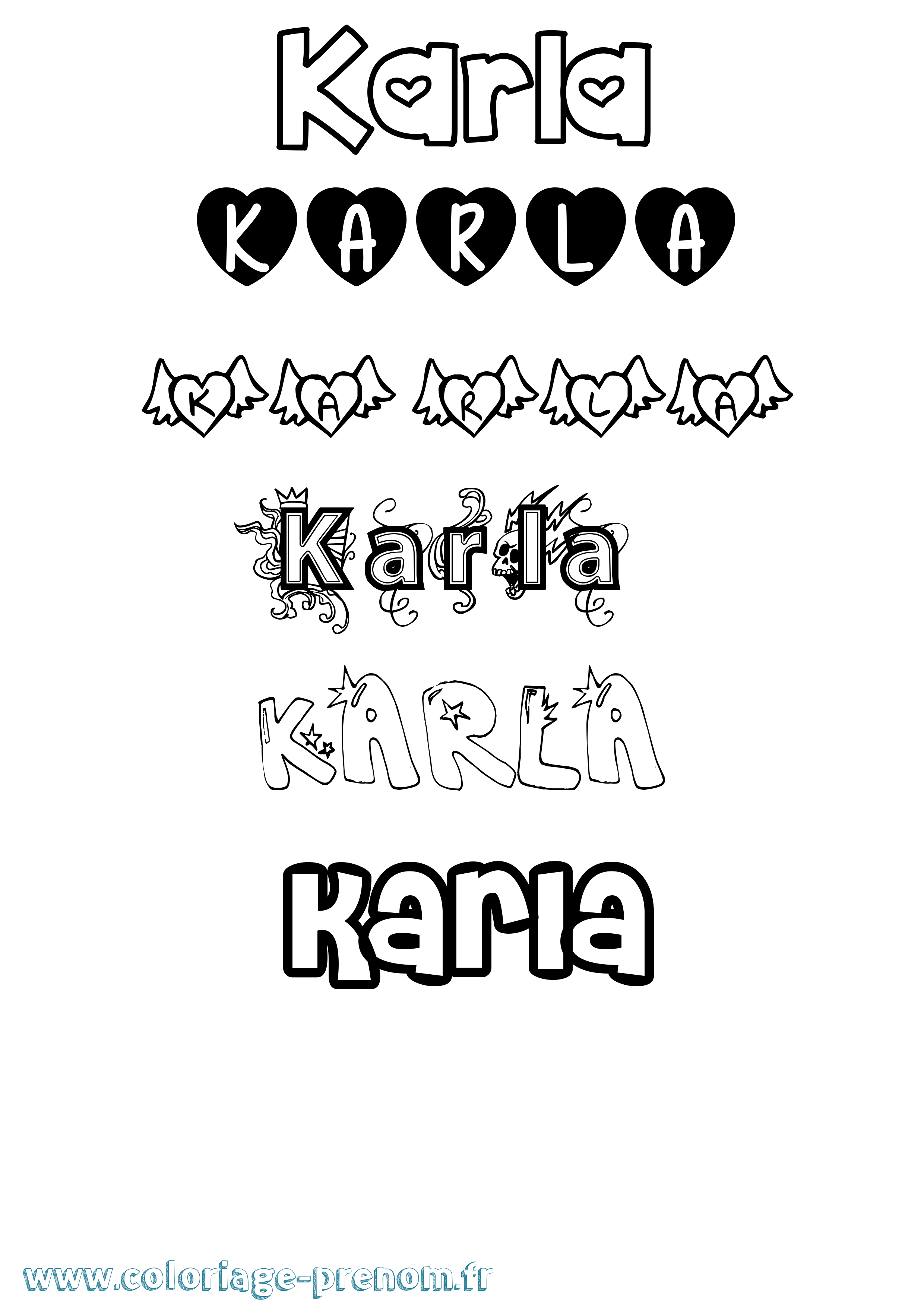 Coloriage Karla Coloriage prénom Karla