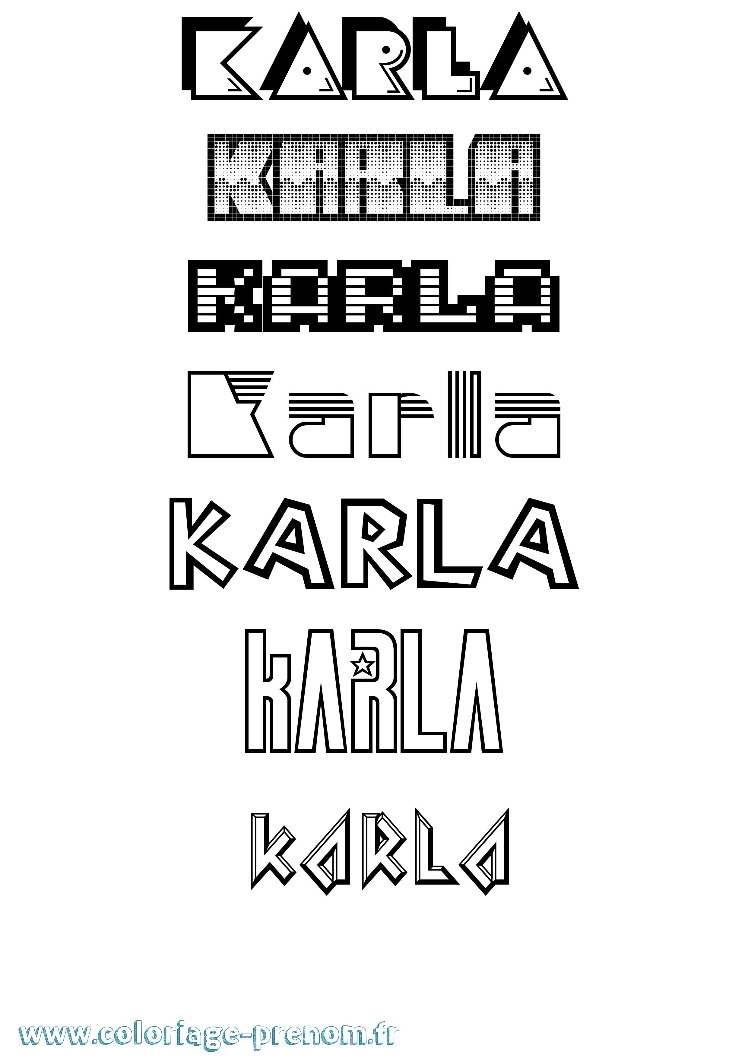 Coloriage Karla Coloriage prénom Karla
