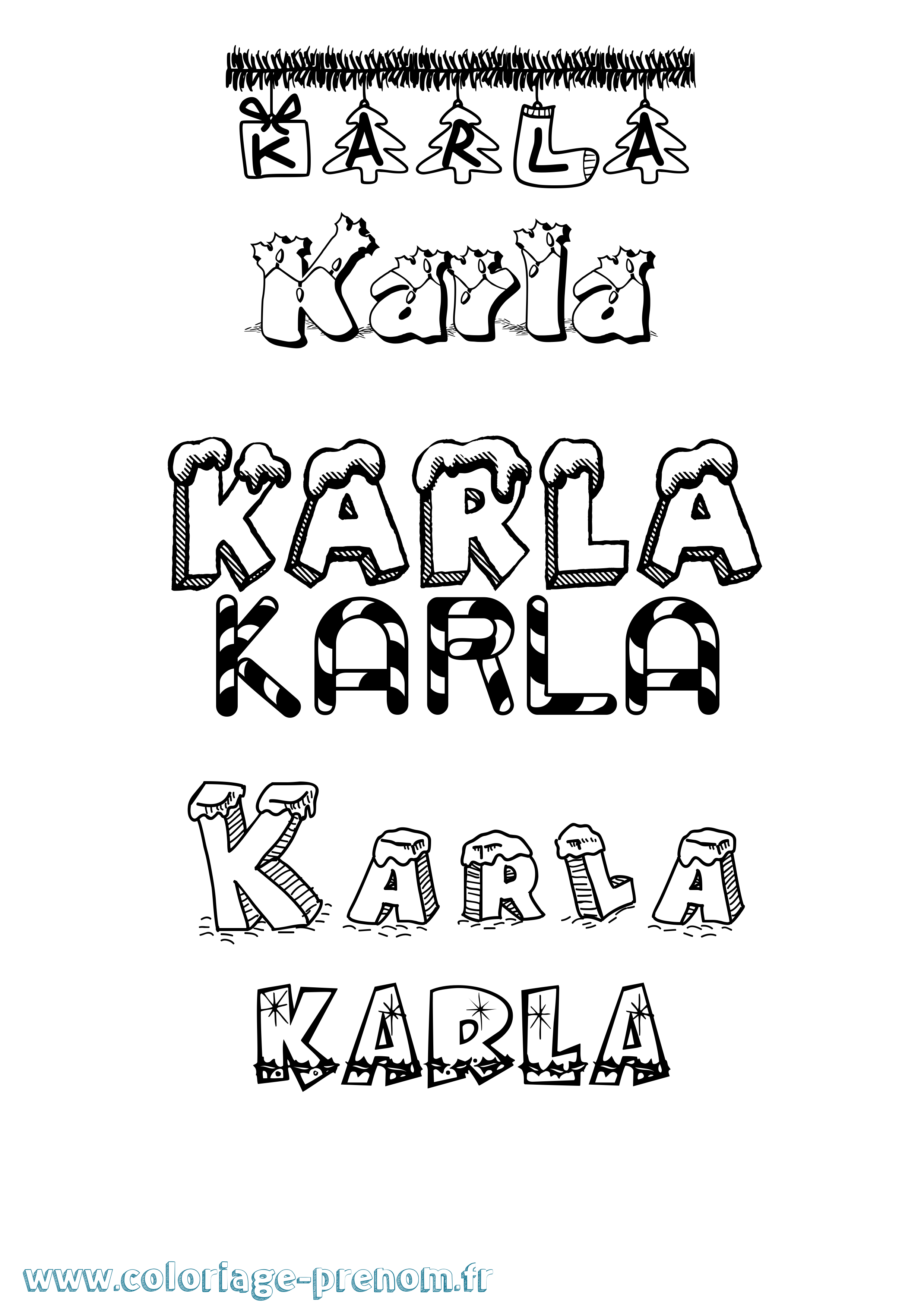 Coloriage Karla Coloriage prénom Karla