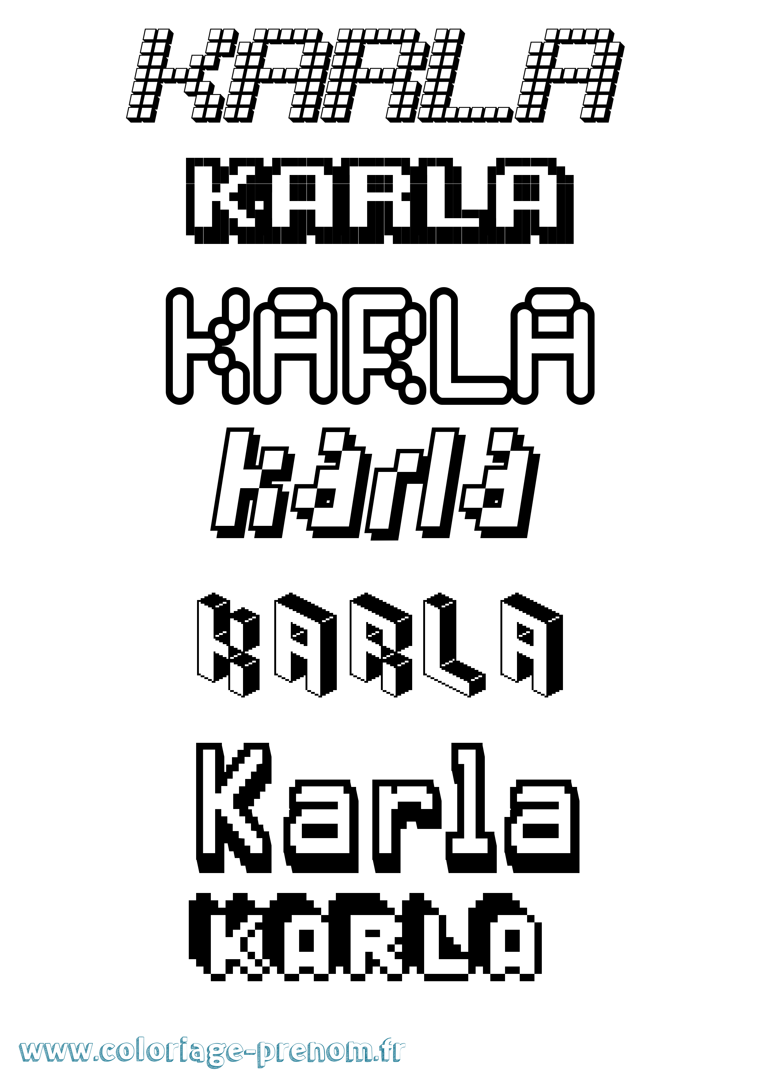 Coloriage Karla Coloriage prénom Karla