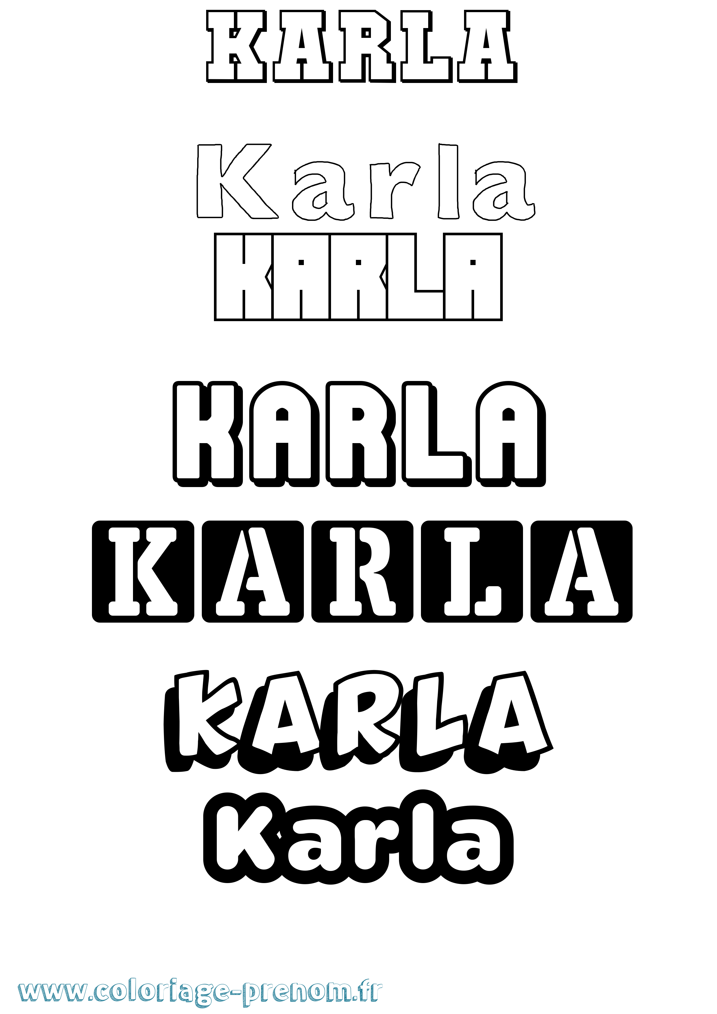 Coloriage Karla Coloriage prénom Karla