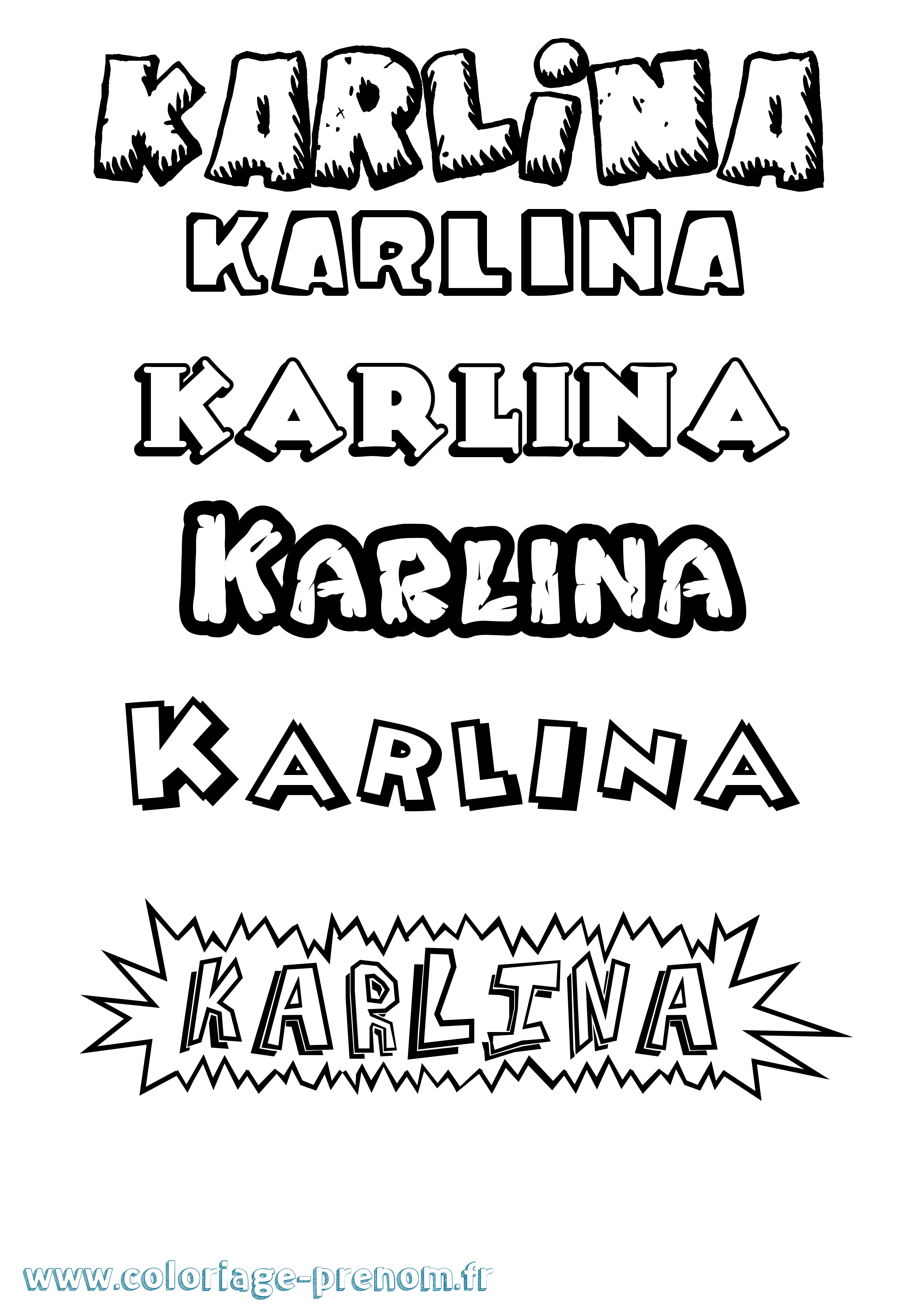 Coloriage prénom Karlina Dessin Animé