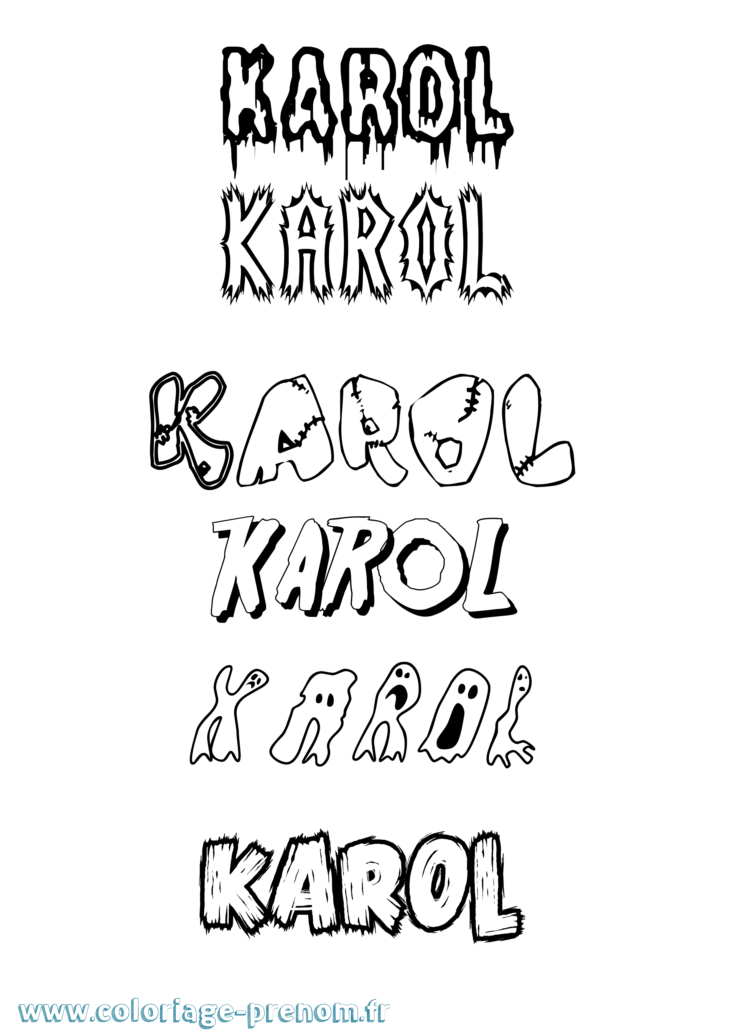 Coloriage prénom Karol Frisson