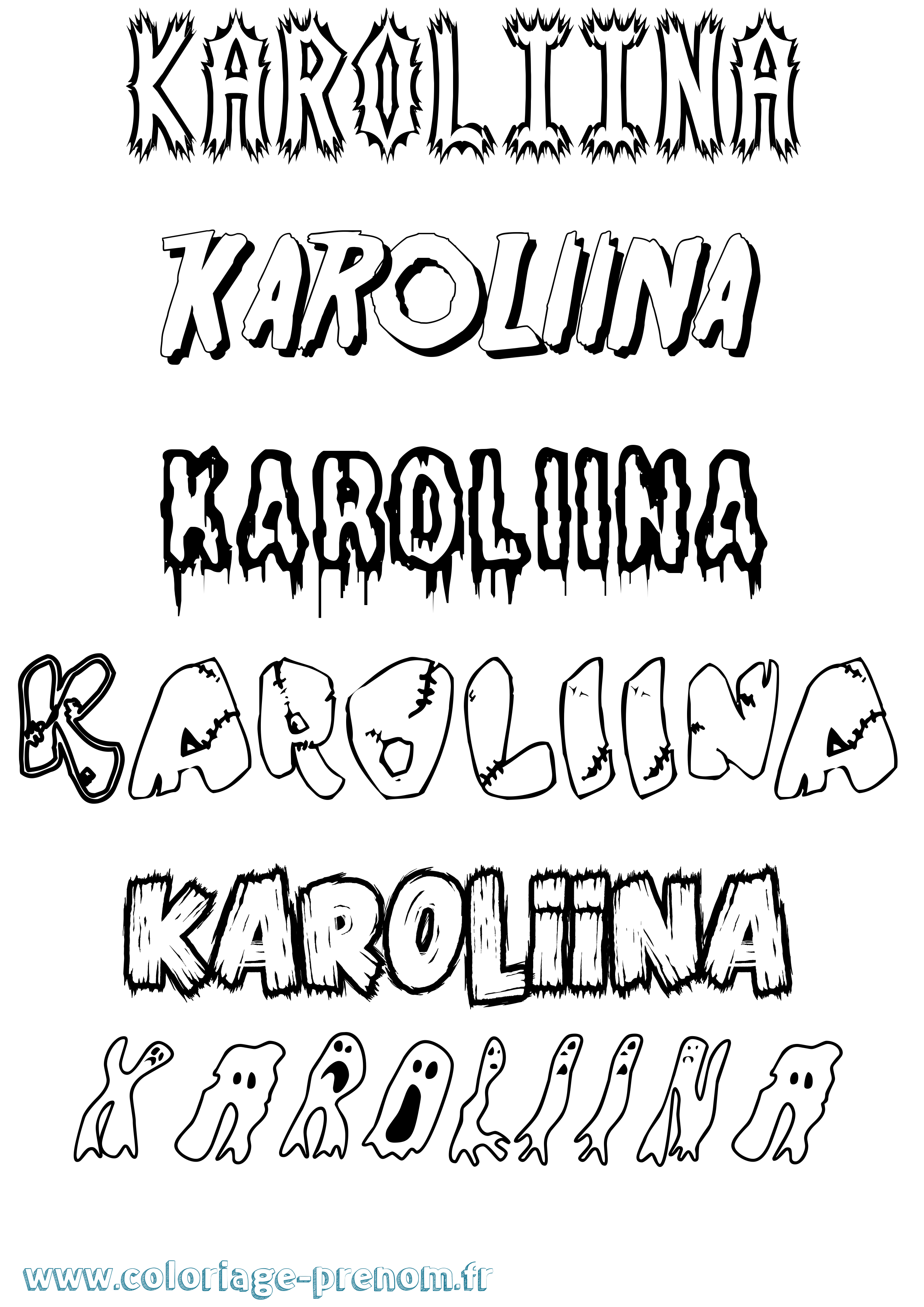 Coloriage prénom Karoliina Frisson