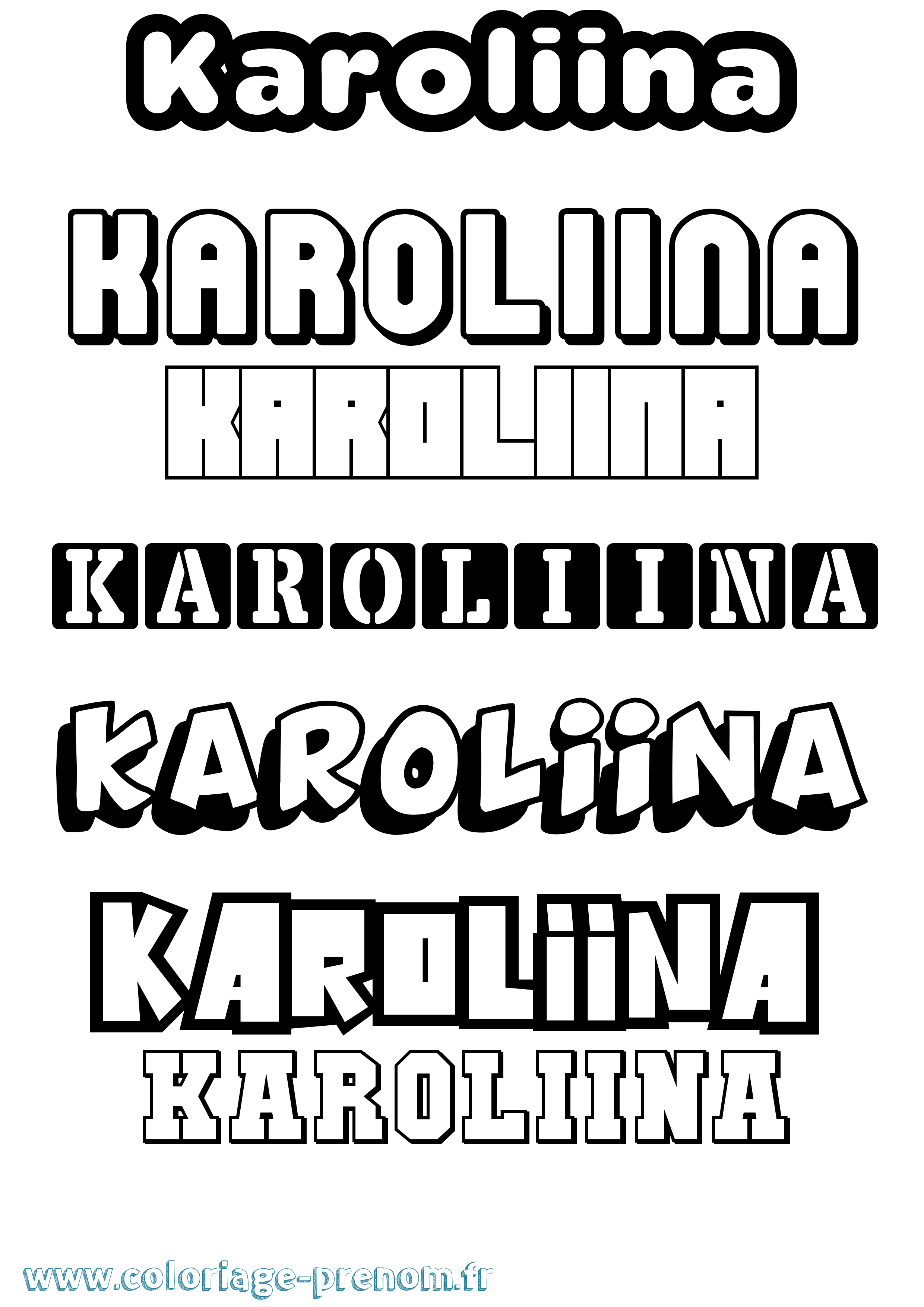 Coloriage prénom Karoliina Simple