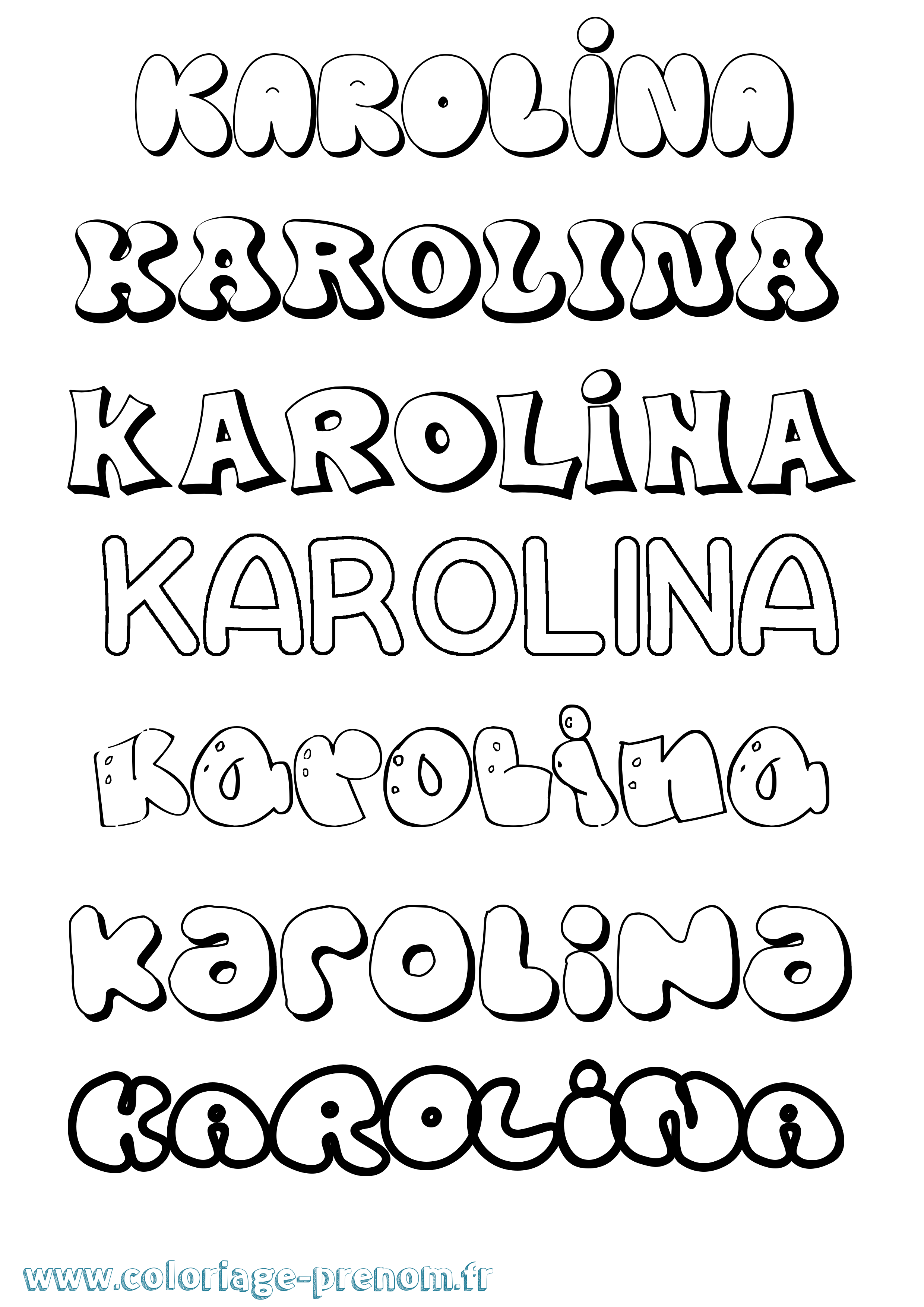 Coloriage Karolina Bubble Coloriage prénom Karolina Bubble