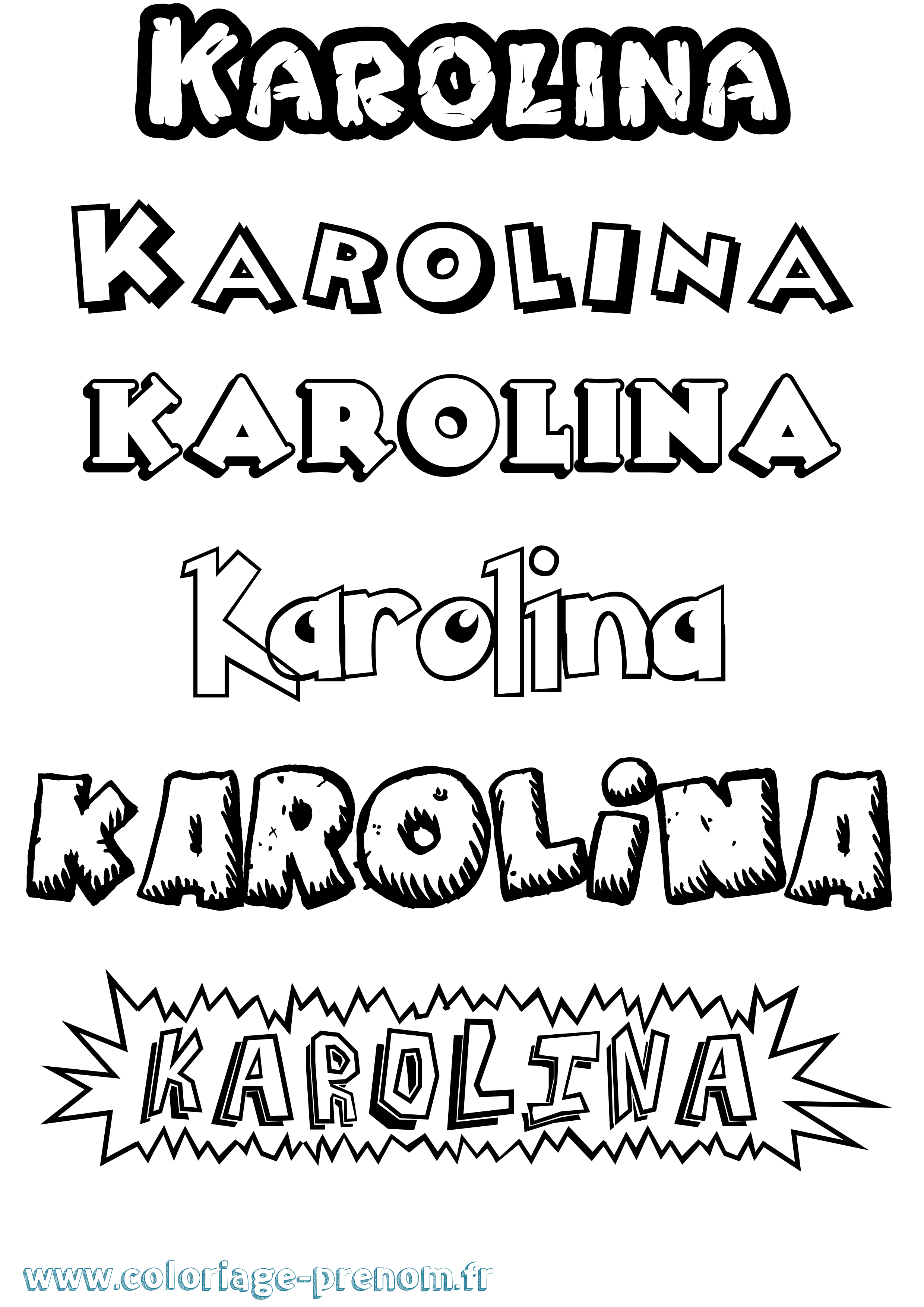 Coloriage Karolina Dessin Animé Coloriage prénom Karolina Dessin Animé