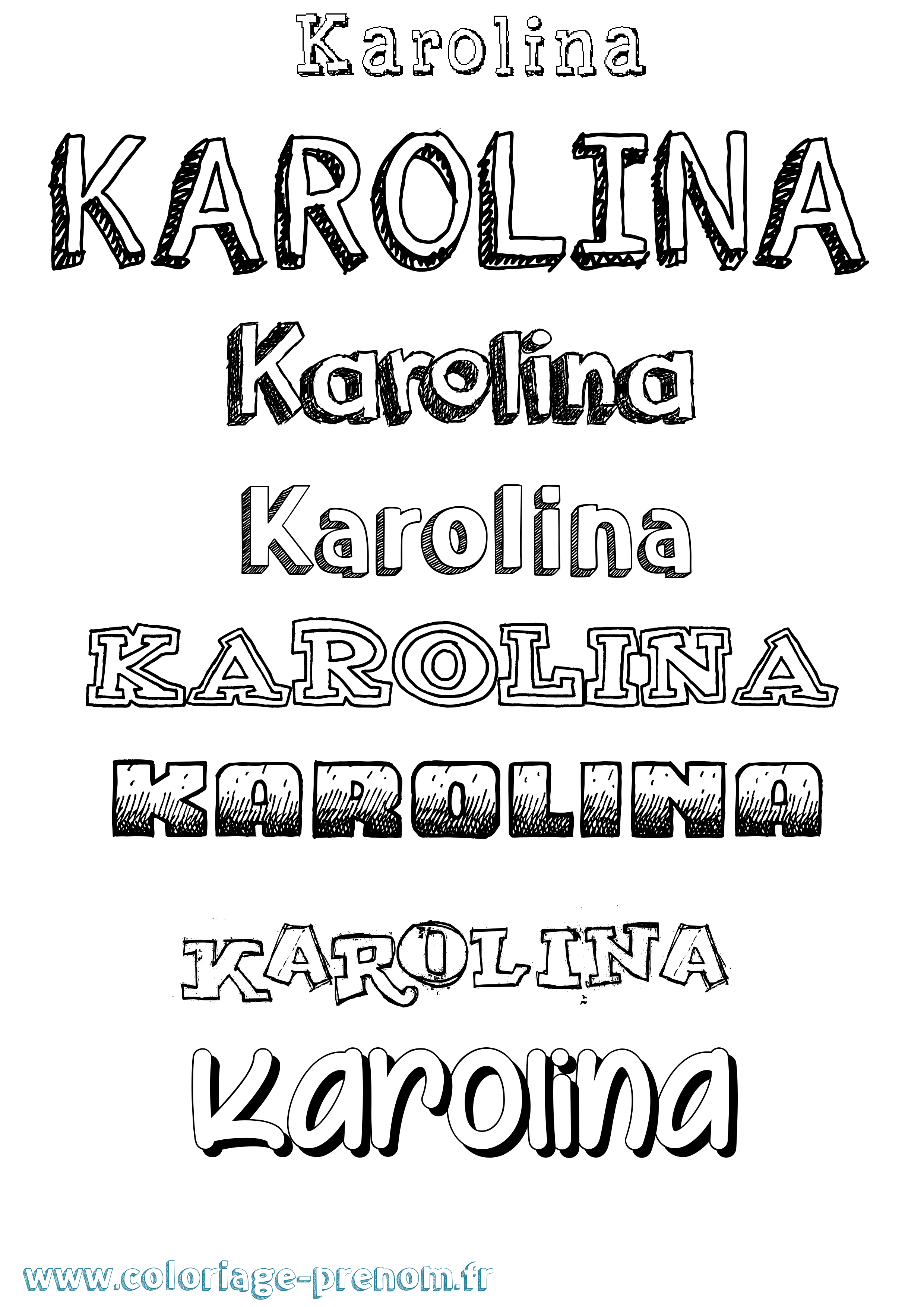 Coloriage Karolina Dessiné Coloriage prénom Karolina Dessiné