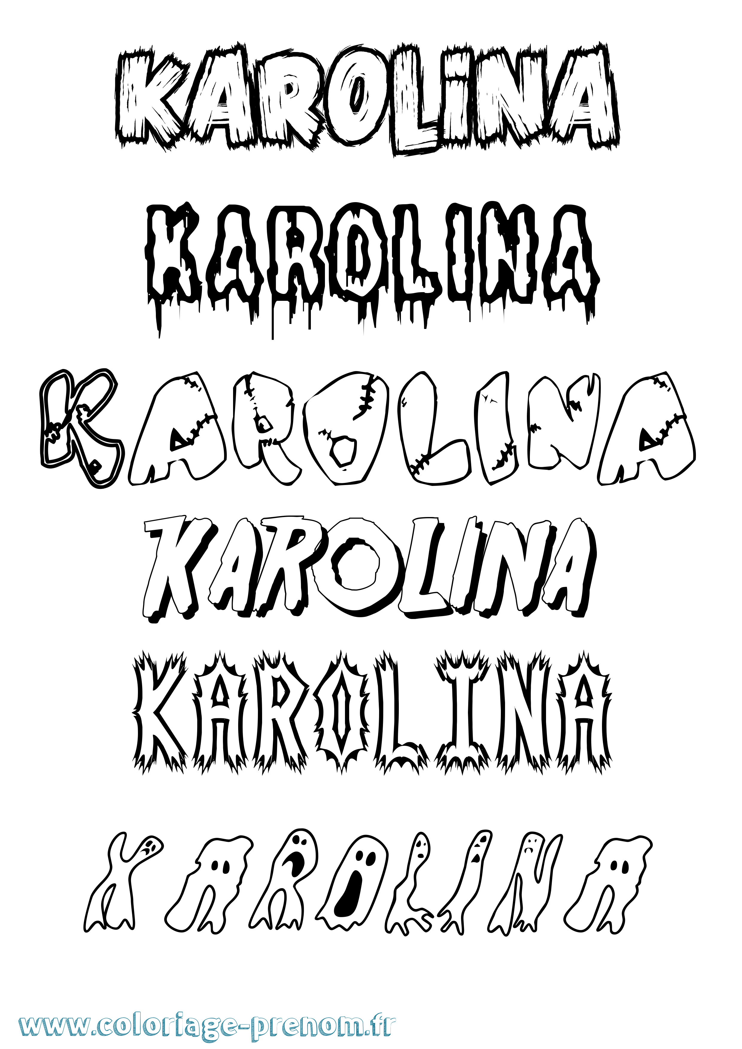 Coloriage Karolina Frisson Coloriage prénom Karolina Frisson