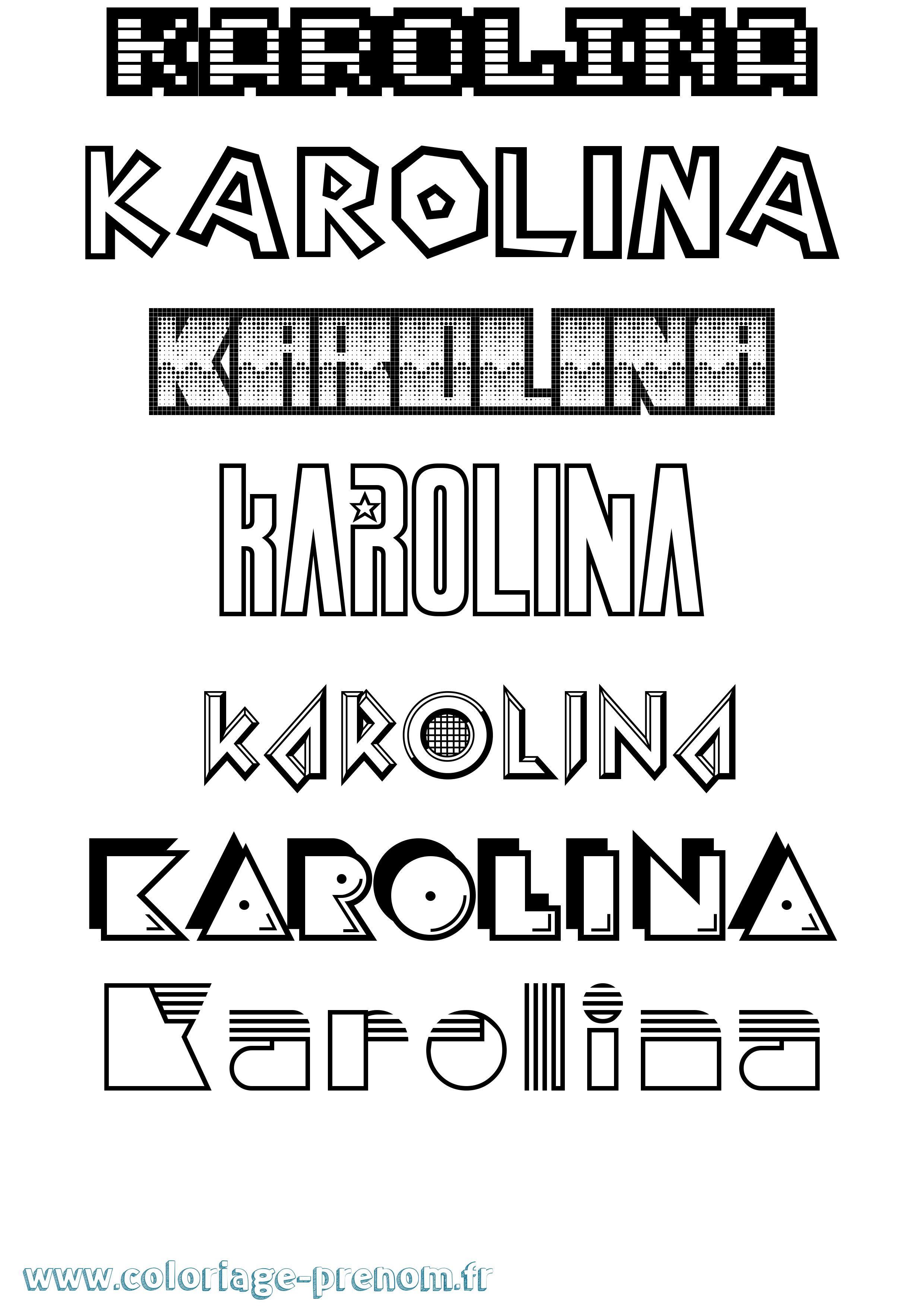 Coloriage Karolina Jeux Vidéos Coloriage prénom Karolina Jeux Vidéos