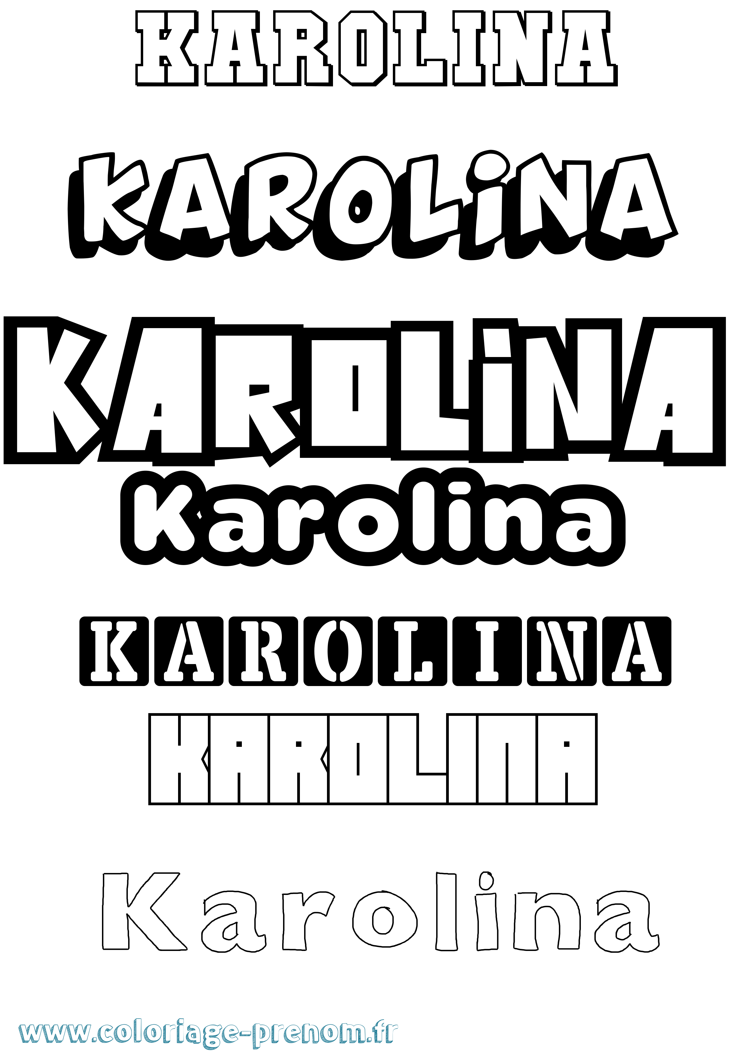 Coloriage Karolina Simple Coloriage prénom Karolina Simple