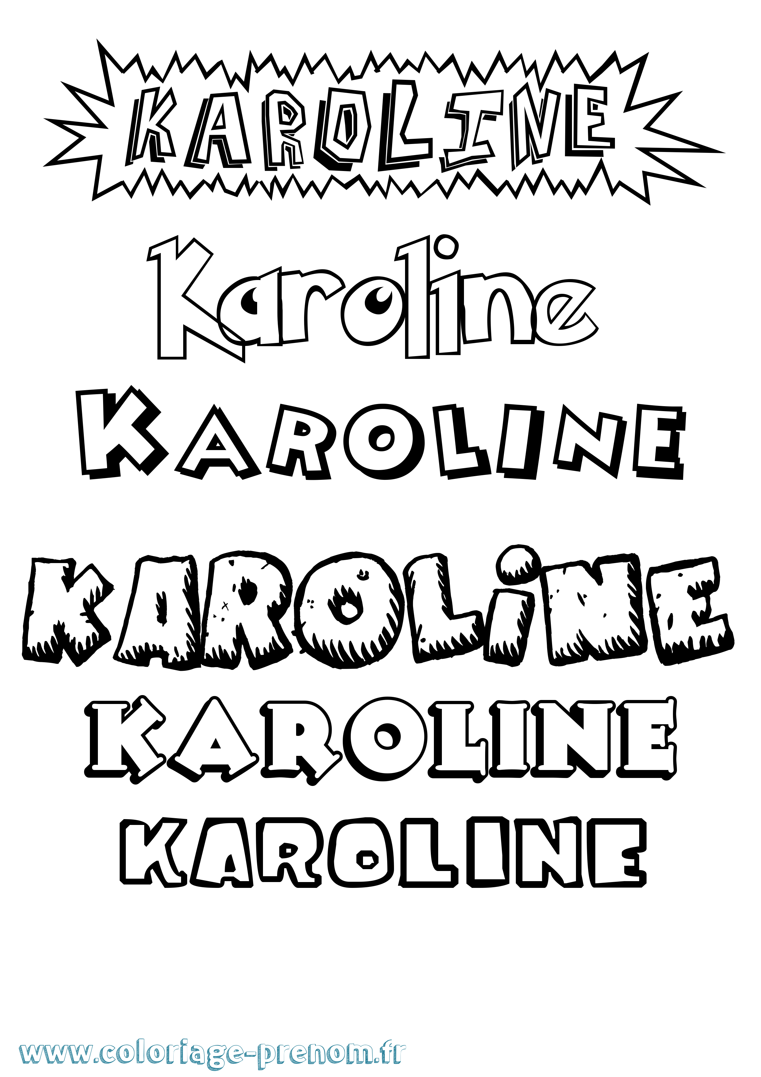 Coloriage prénom Karoline Dessin Animé