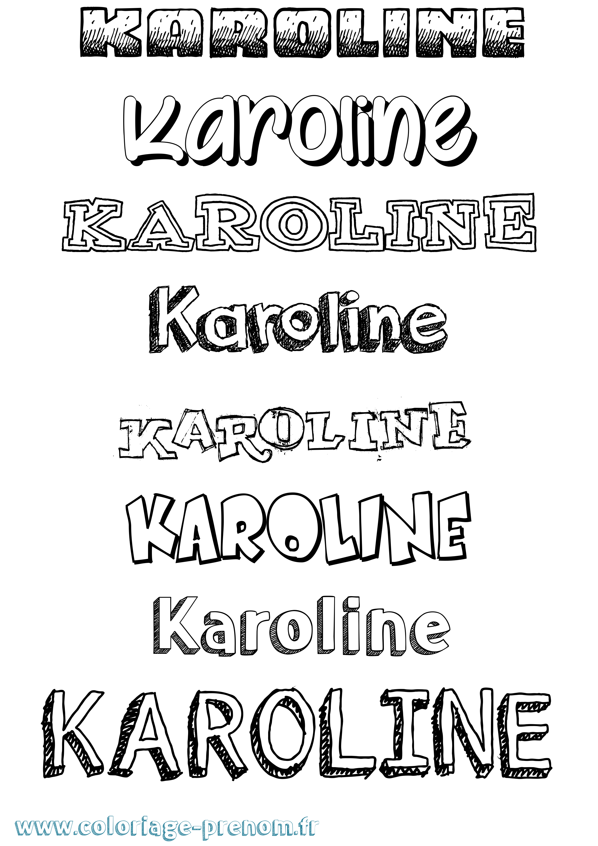 Coloriage prénom Karoline Dessiné