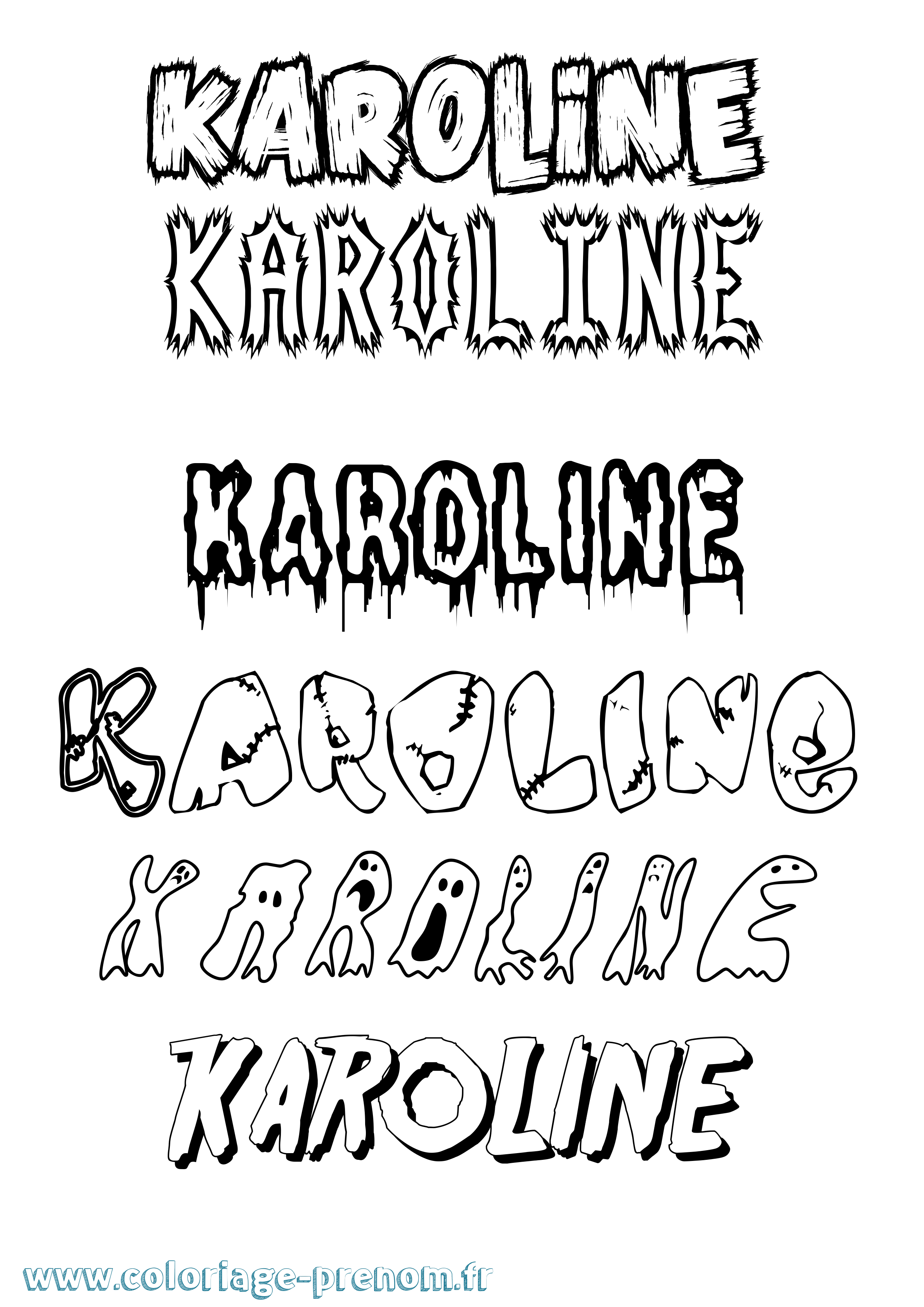 Coloriage prénom Karoline Frisson