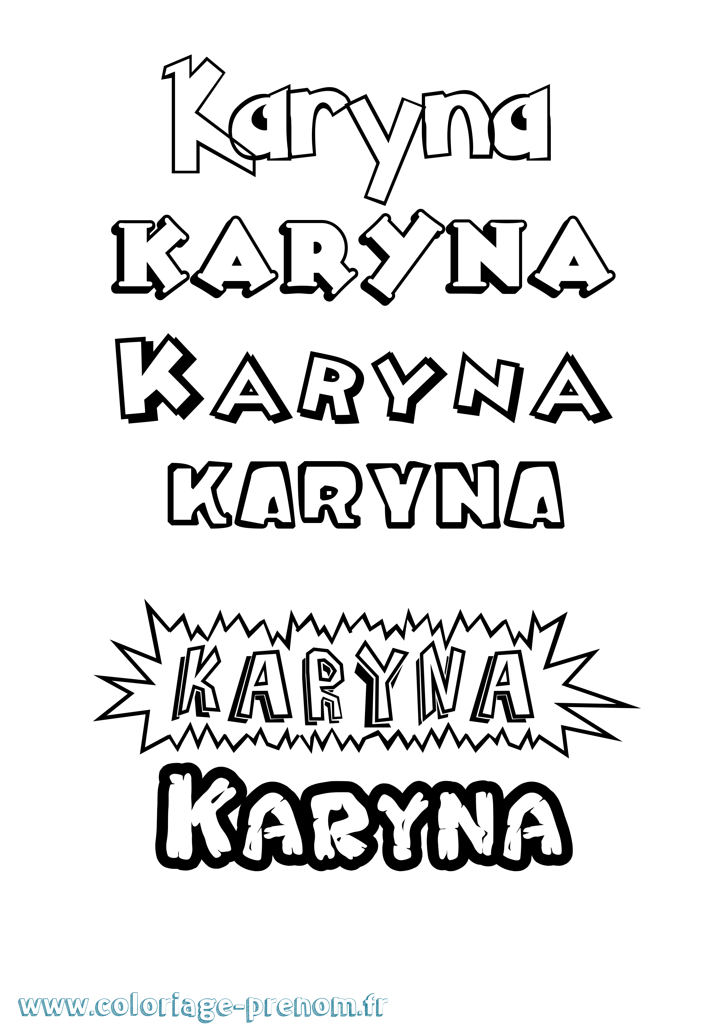 Coloriage prénom Karyna Dessin Animé