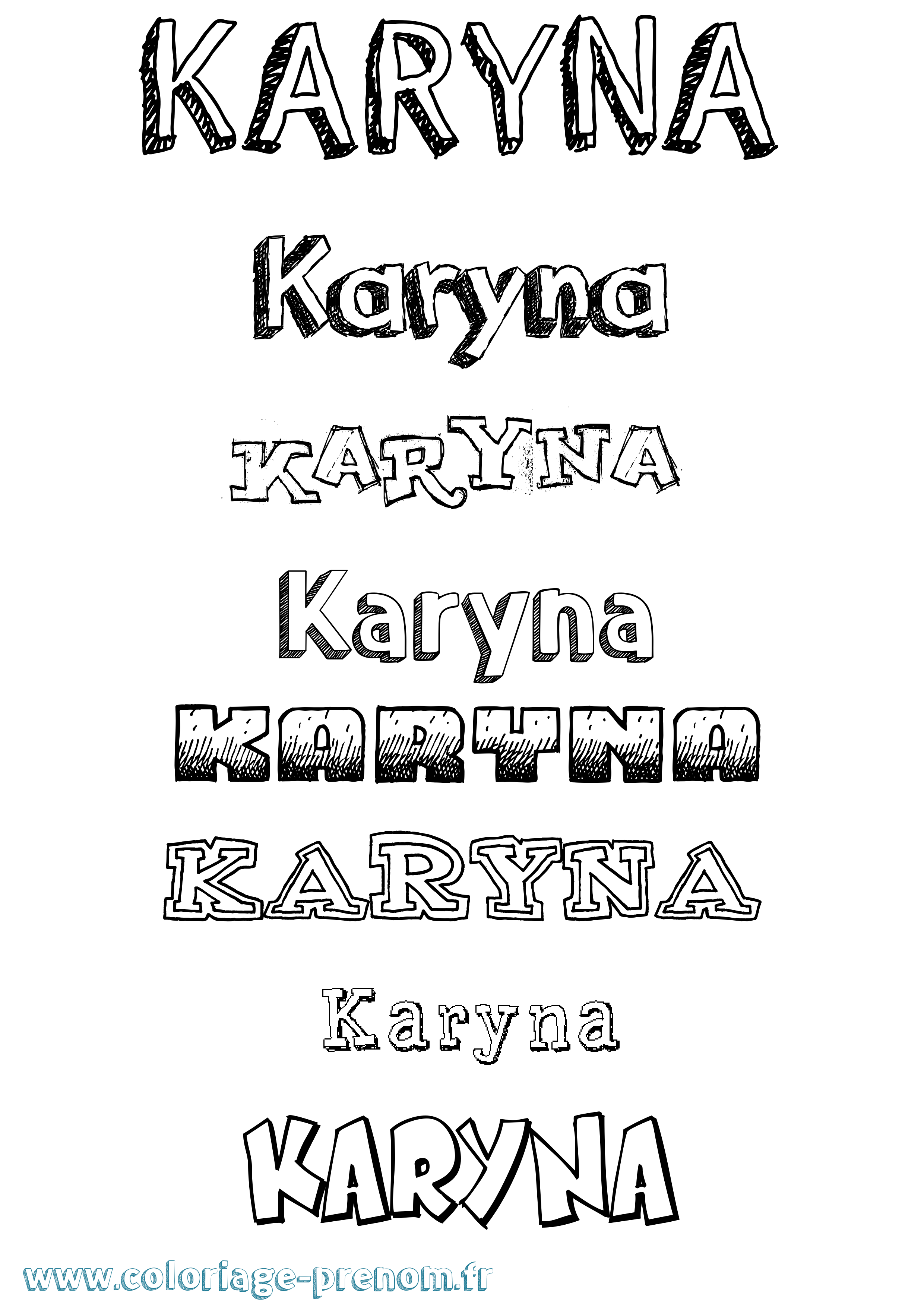 Coloriage prénom Karyna Dessiné