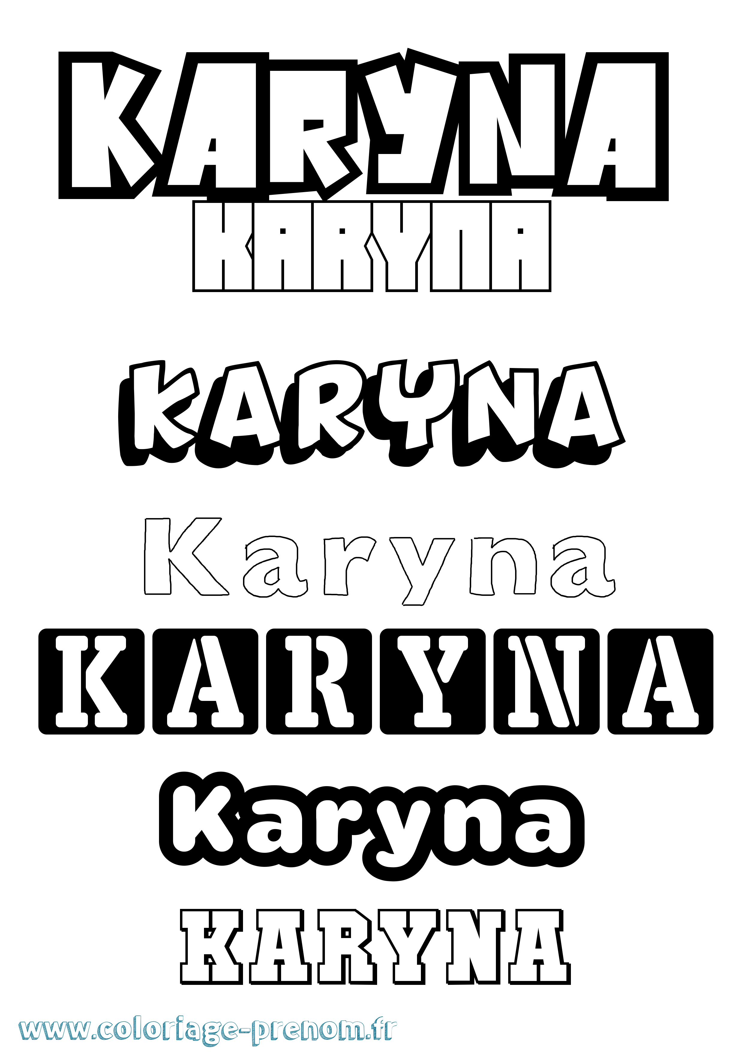 Coloriage prénom Karyna Simple