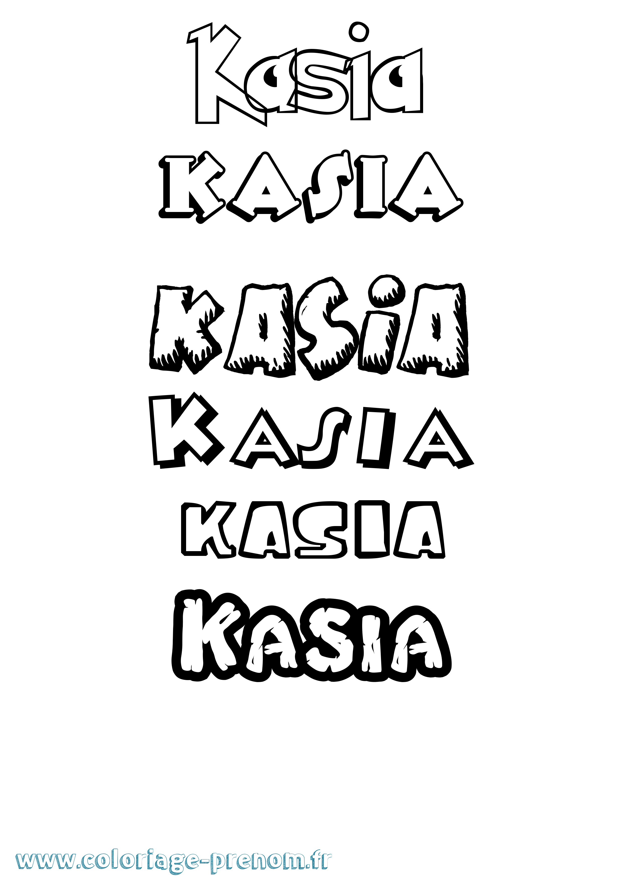 Coloriage prénom Kasia Dessin Animé