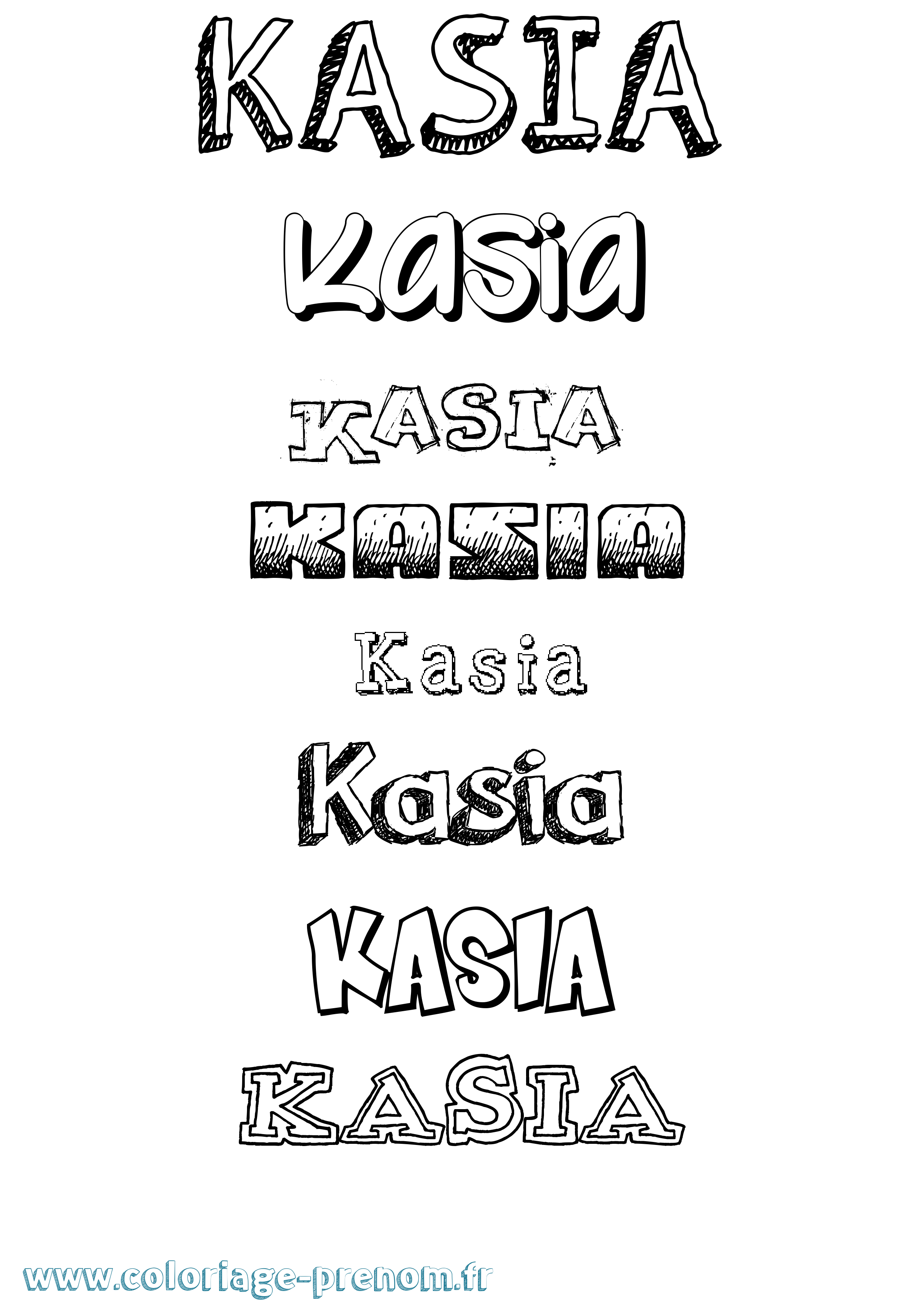 Coloriage prénom Kasia Dessiné