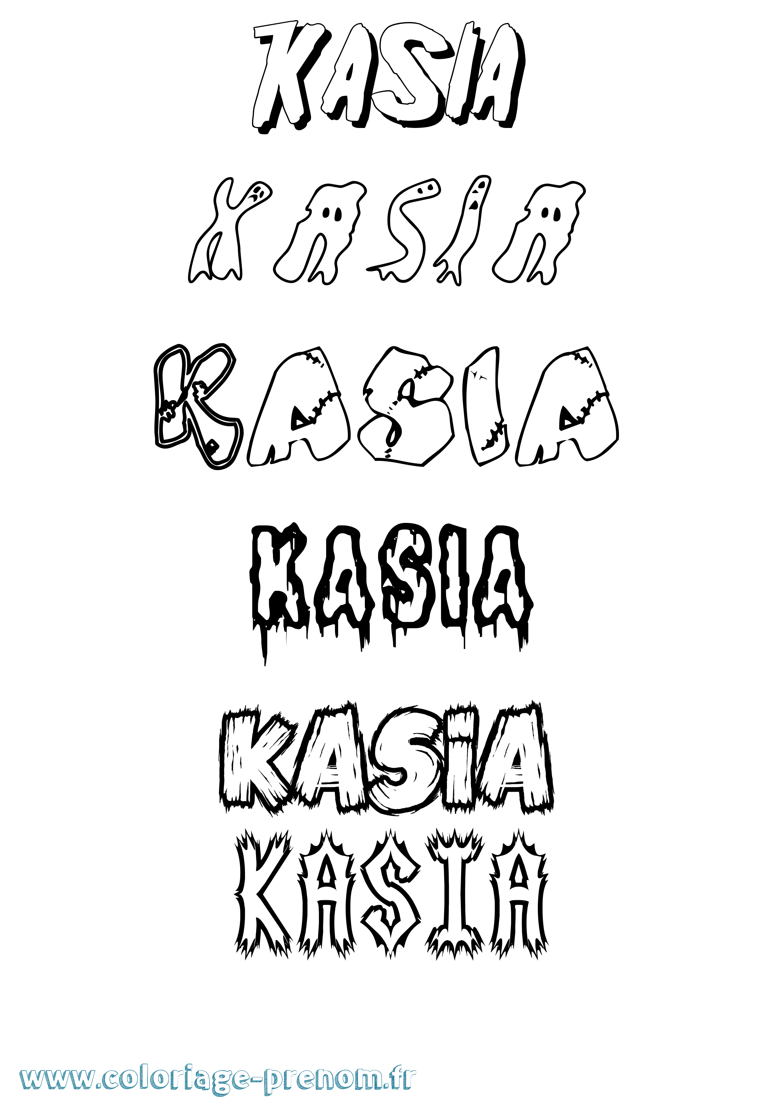Coloriage prénom Kasia Frisson