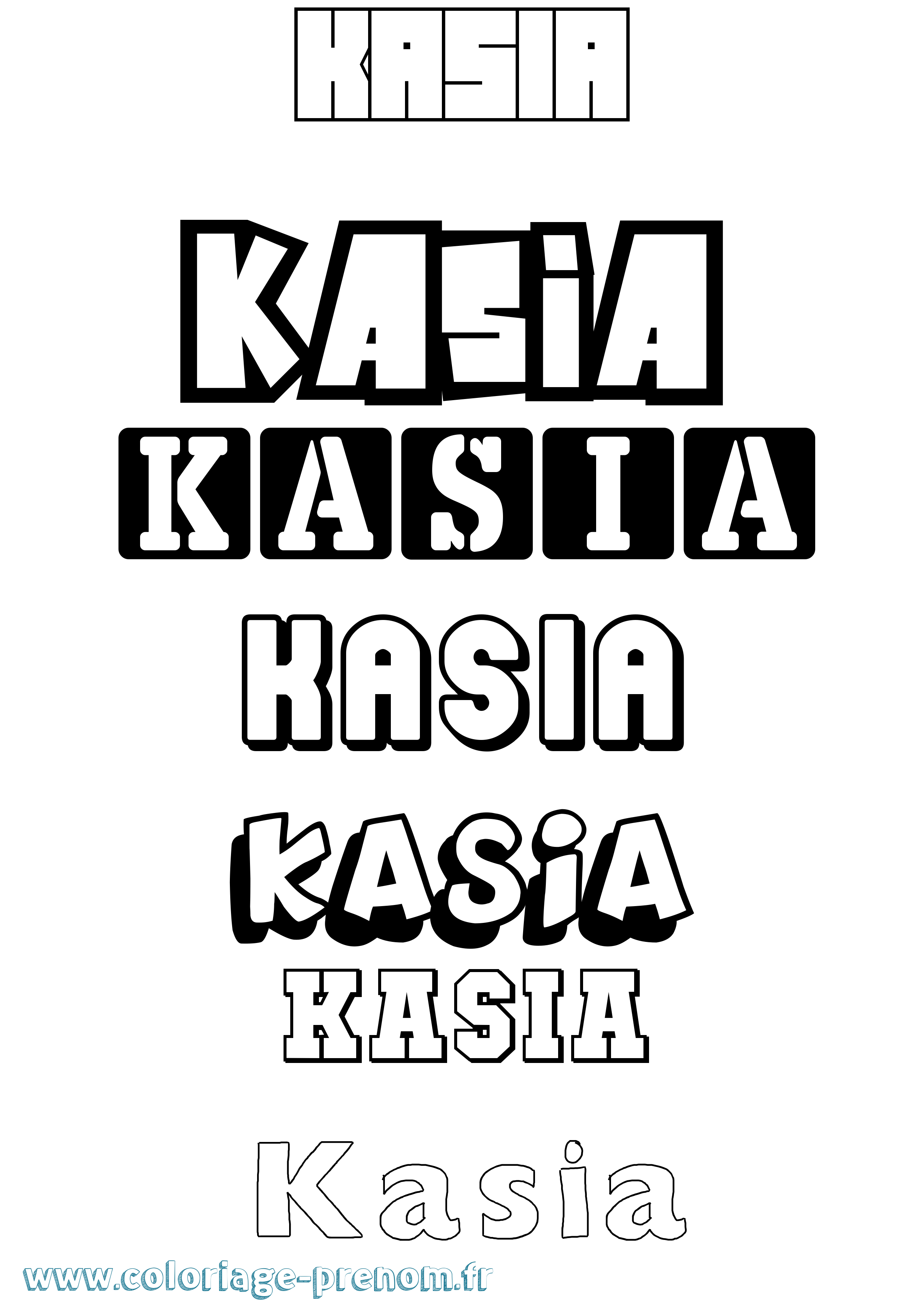 Coloriage prénom Kasia Simple