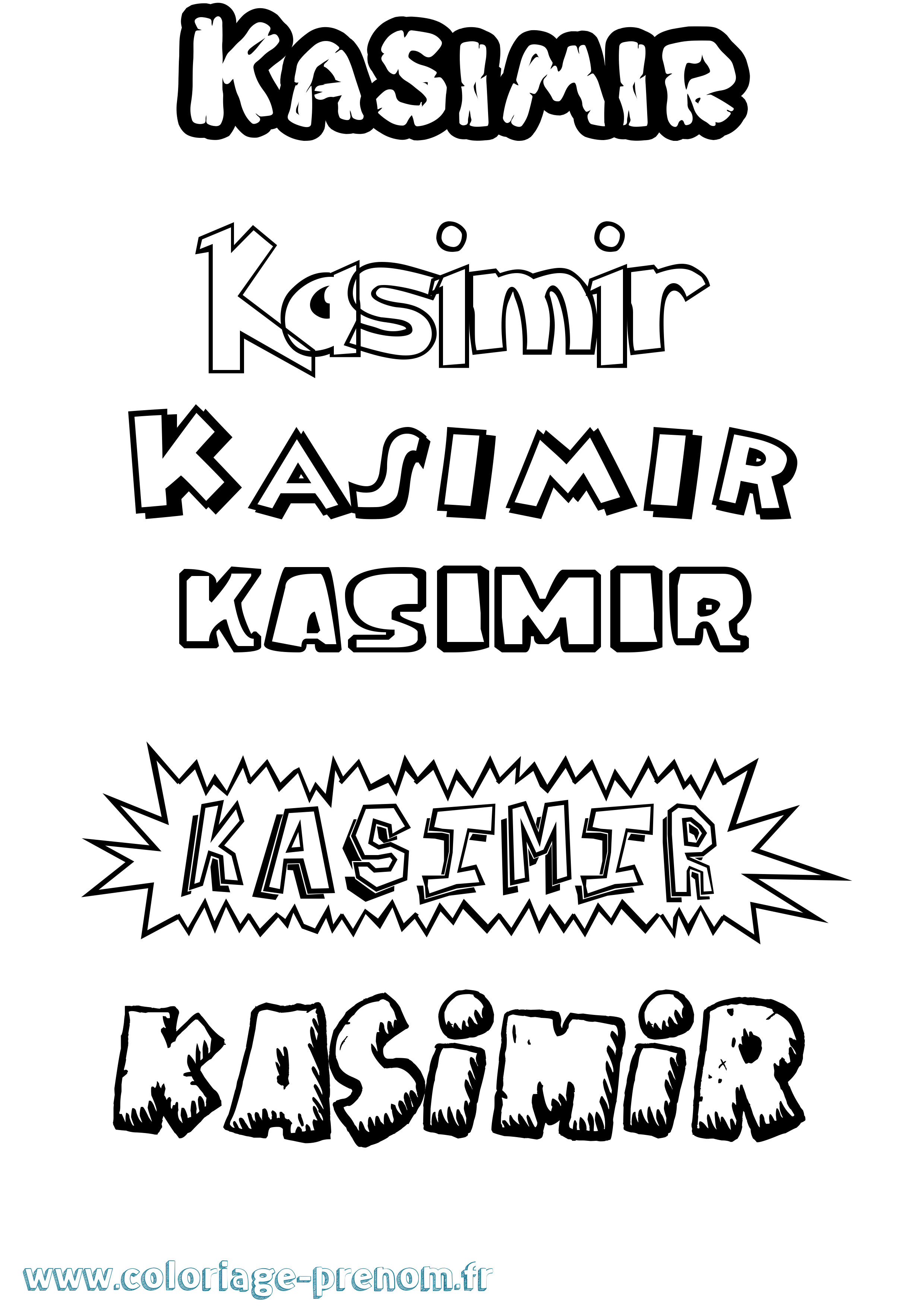 Coloriage prénom Kasimir Dessin Animé
