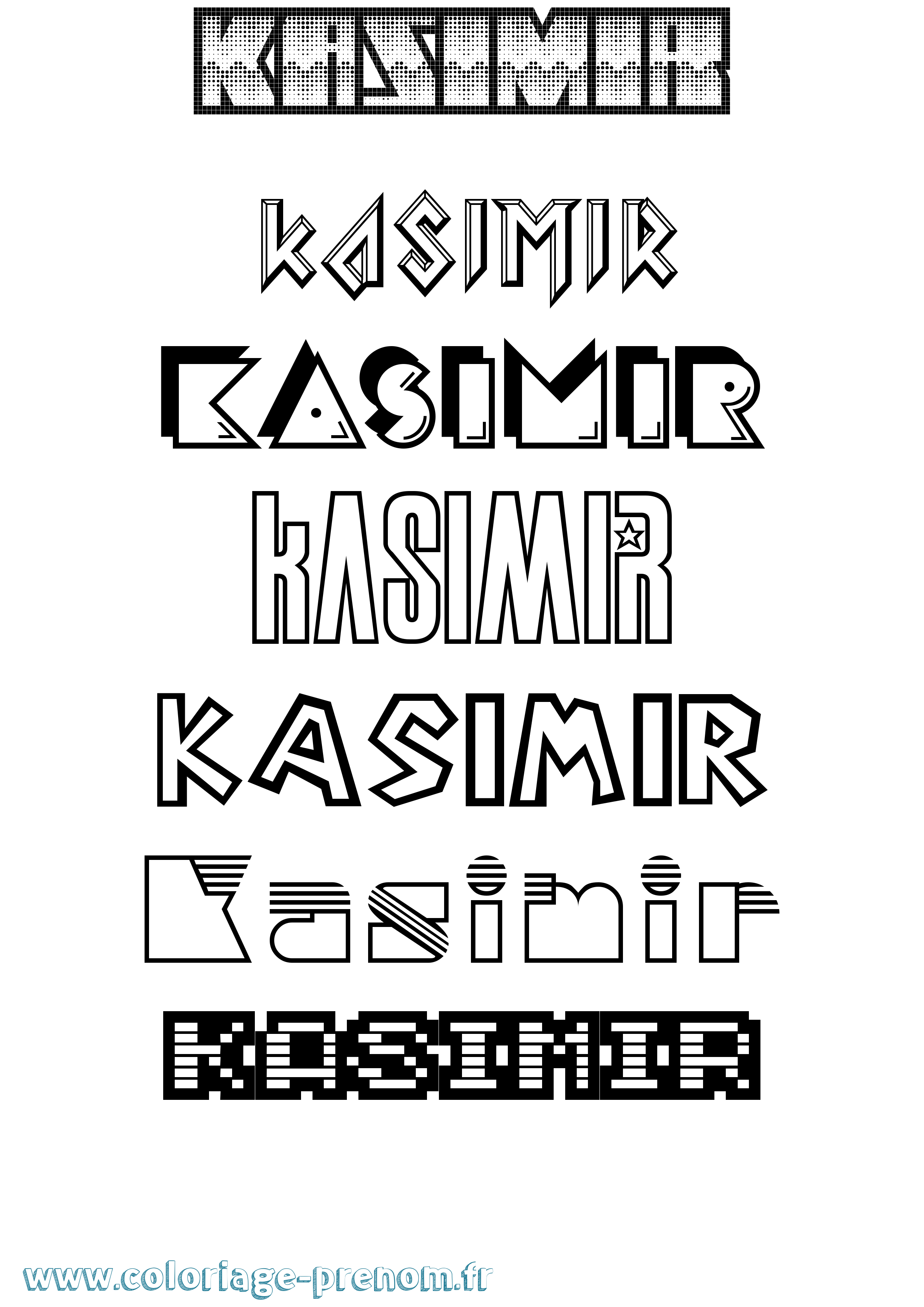 Coloriage prénom Kasimir Jeux Vidéos