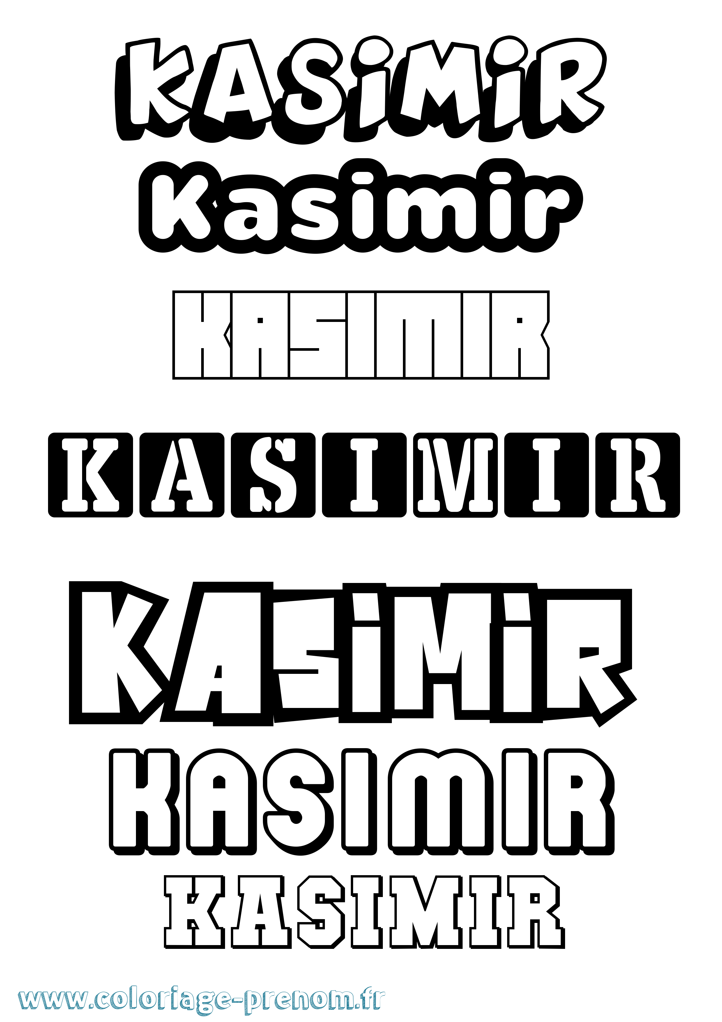 Coloriage prénom Kasimir Simple