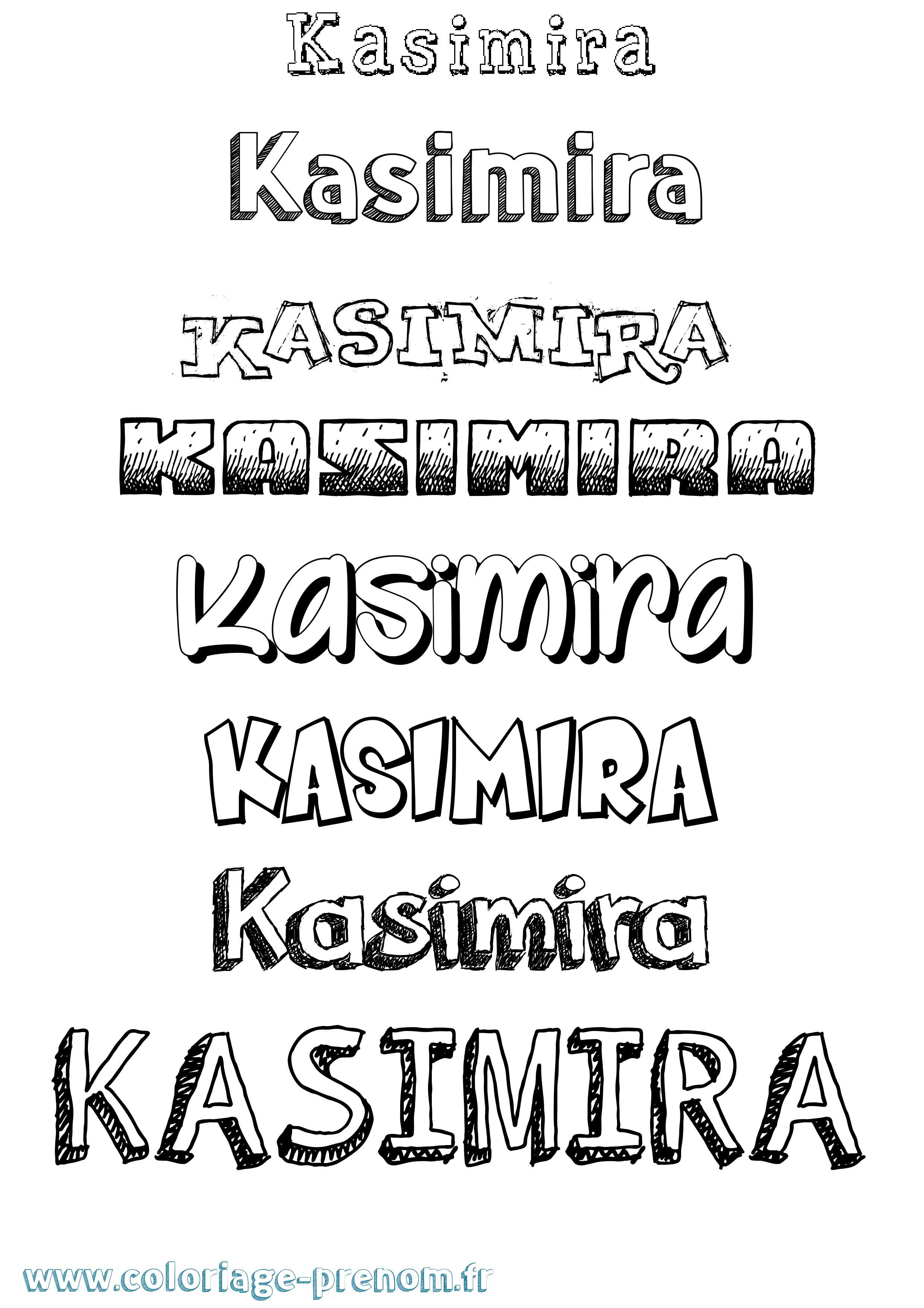 Coloriage prénom Kasimira Dessiné