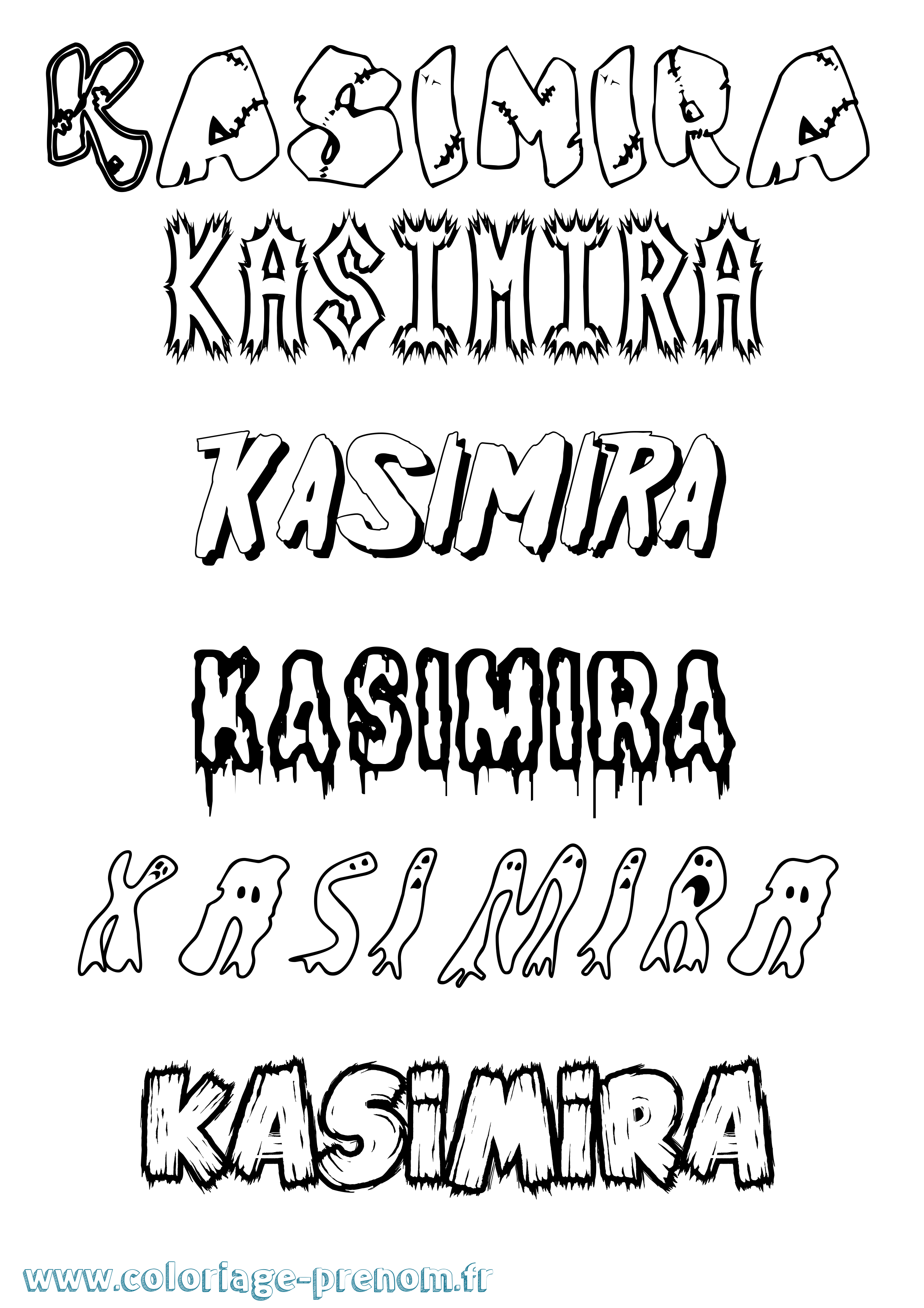 Coloriage prénom Kasimira Frisson