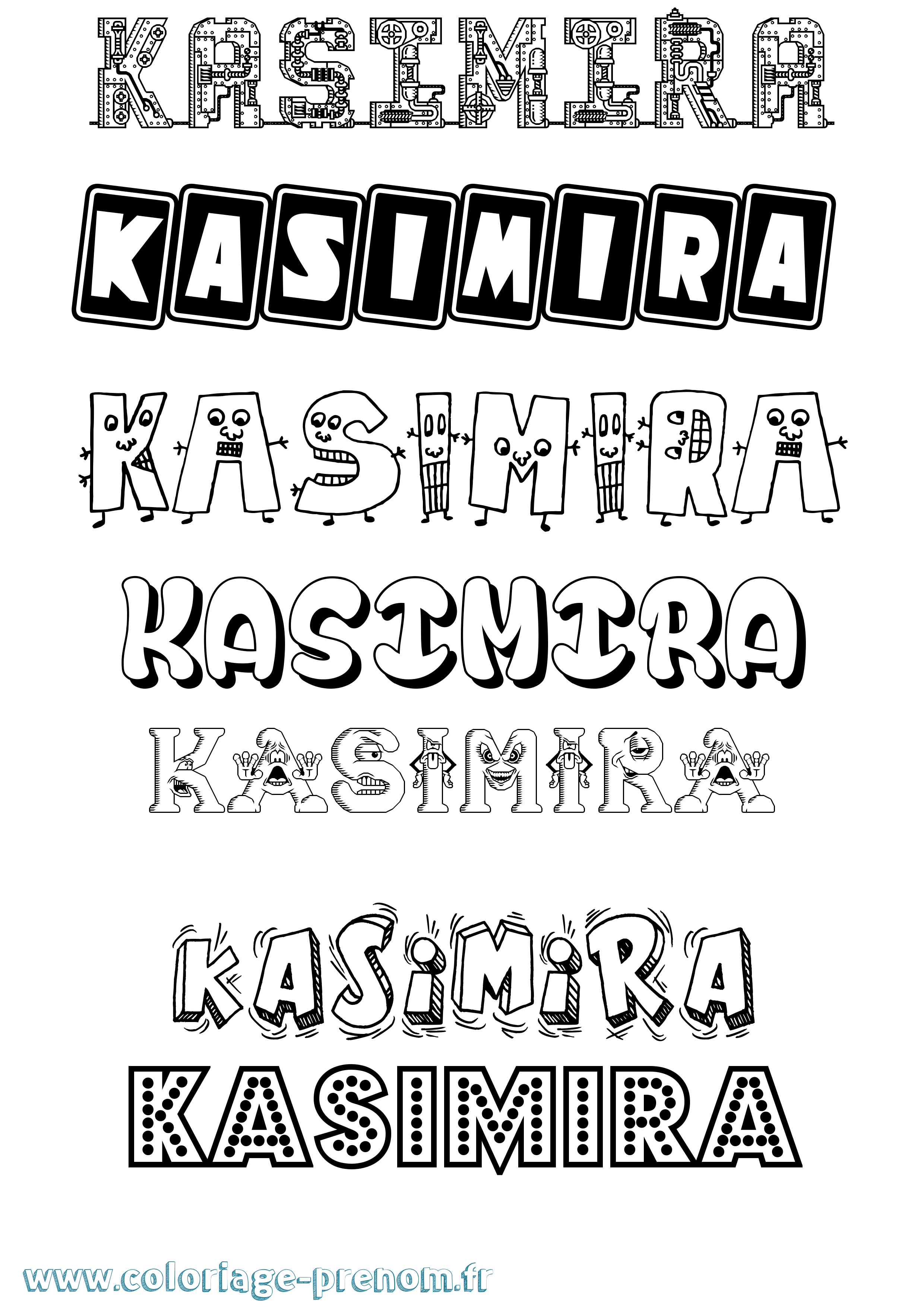 Coloriage prénom Kasimira Fun