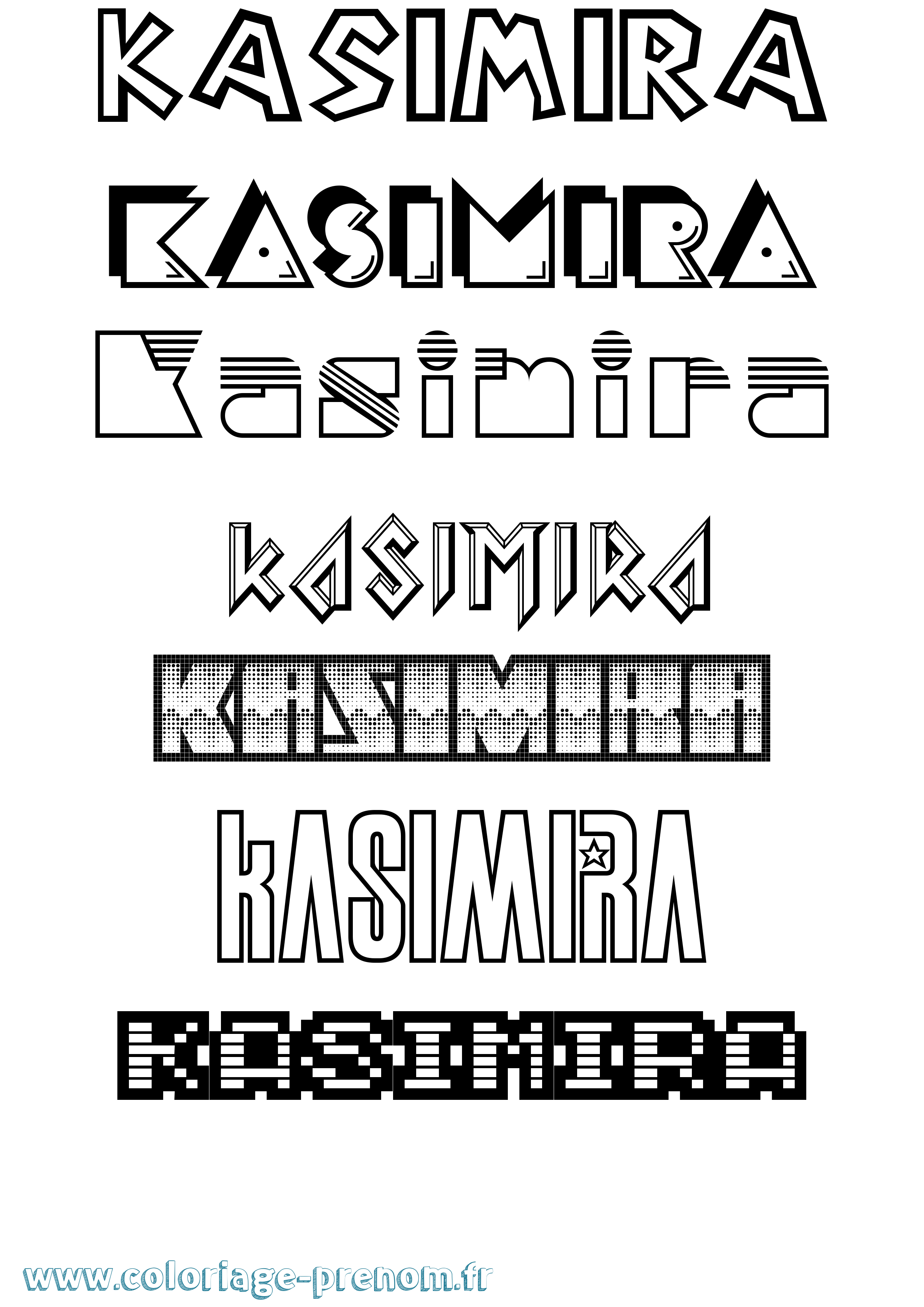 Coloriage prénom Kasimira Jeux Vidéos