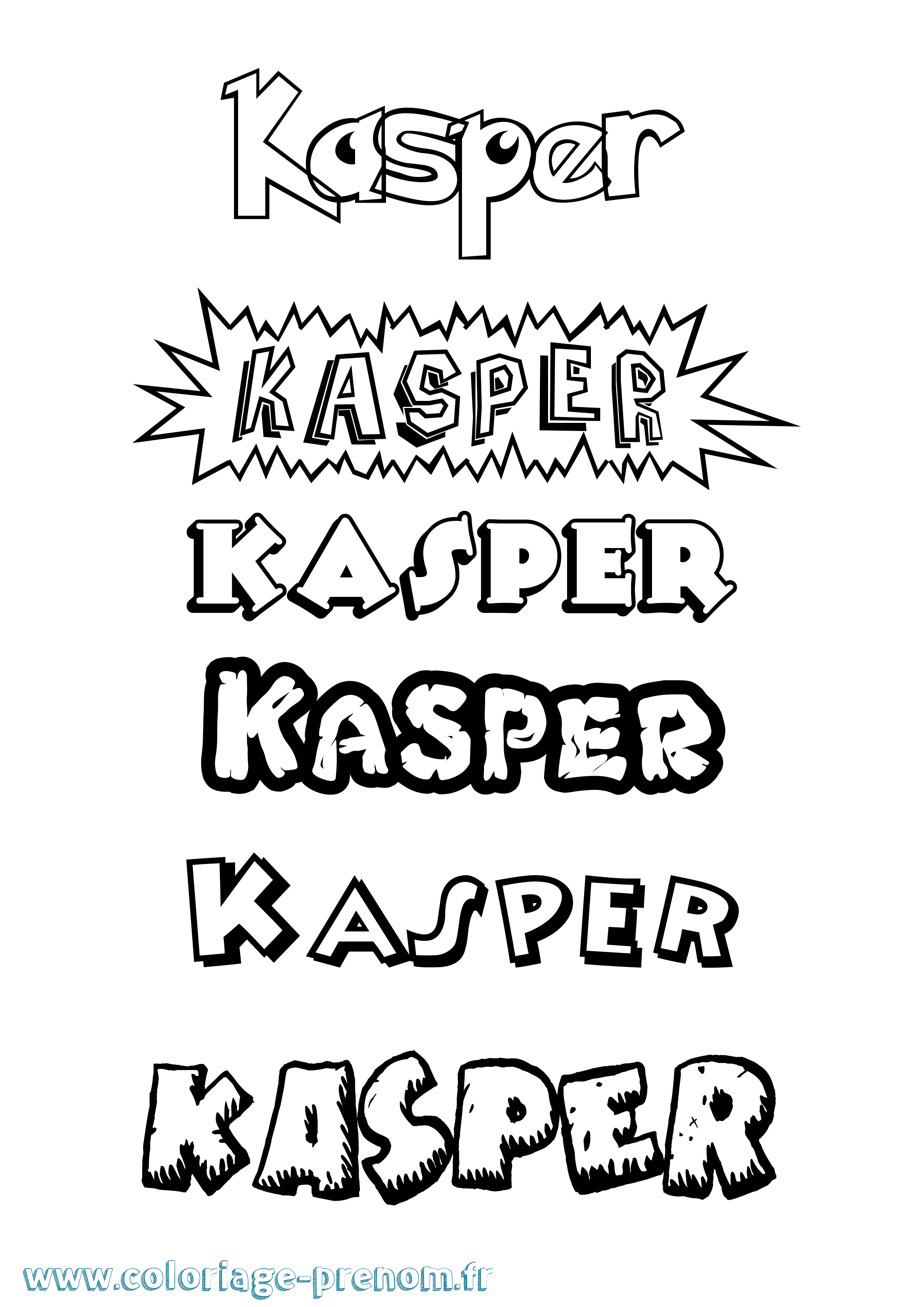 Coloriage Kasper Dessin Animé Coloriage prénom Kasper Dessin Animé